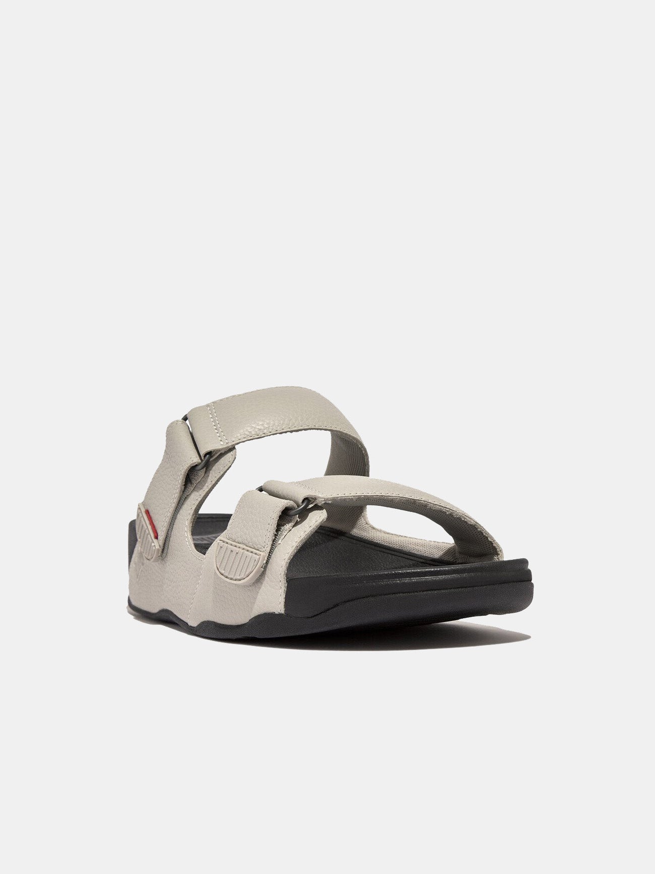 Fitflop Men's Gogh Moc Adjustable Leather Slides #color_Clay Gray