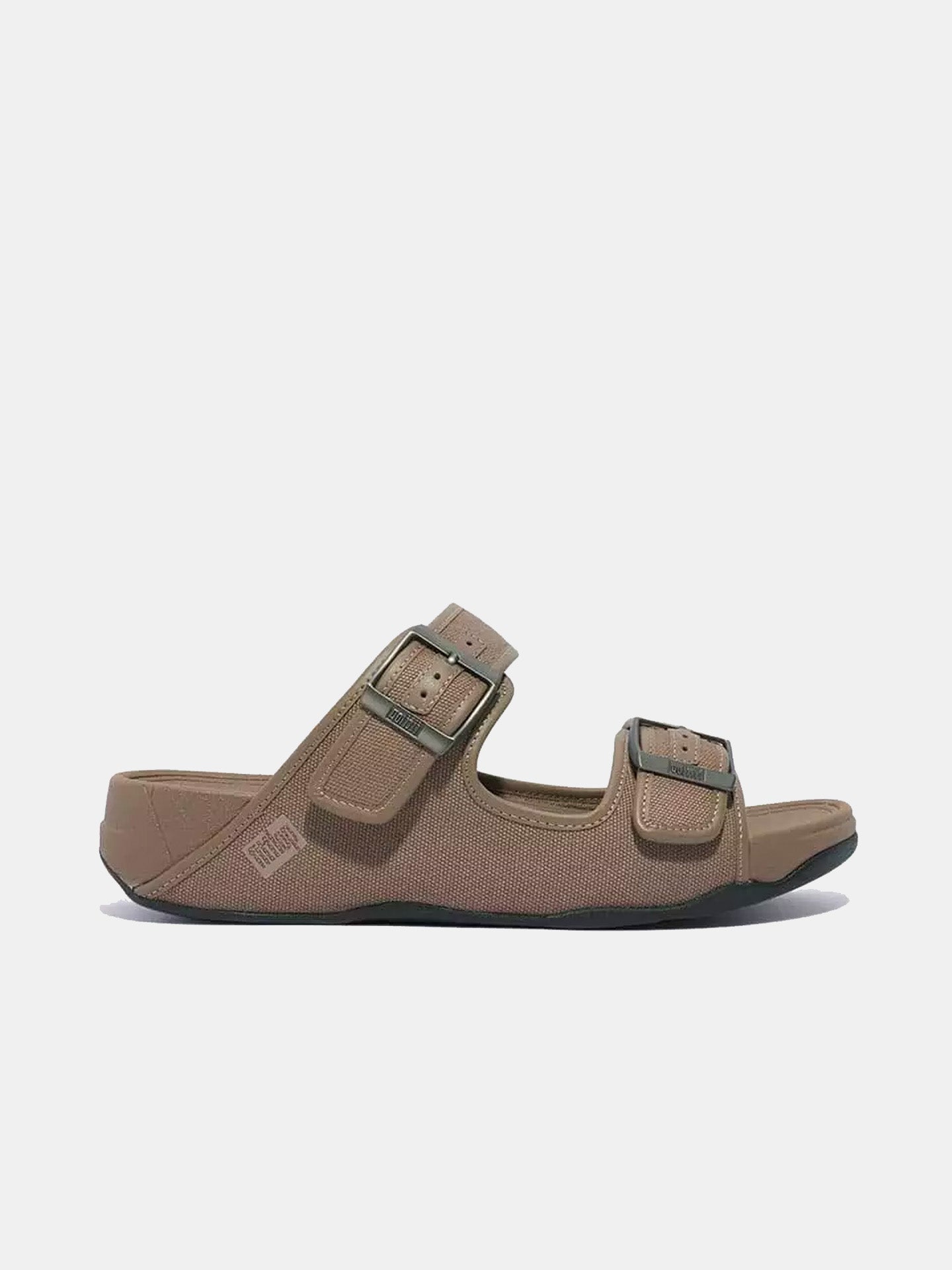 Fitflop Men's Gogh Moc Buckle Canvas Slides #color_Gray