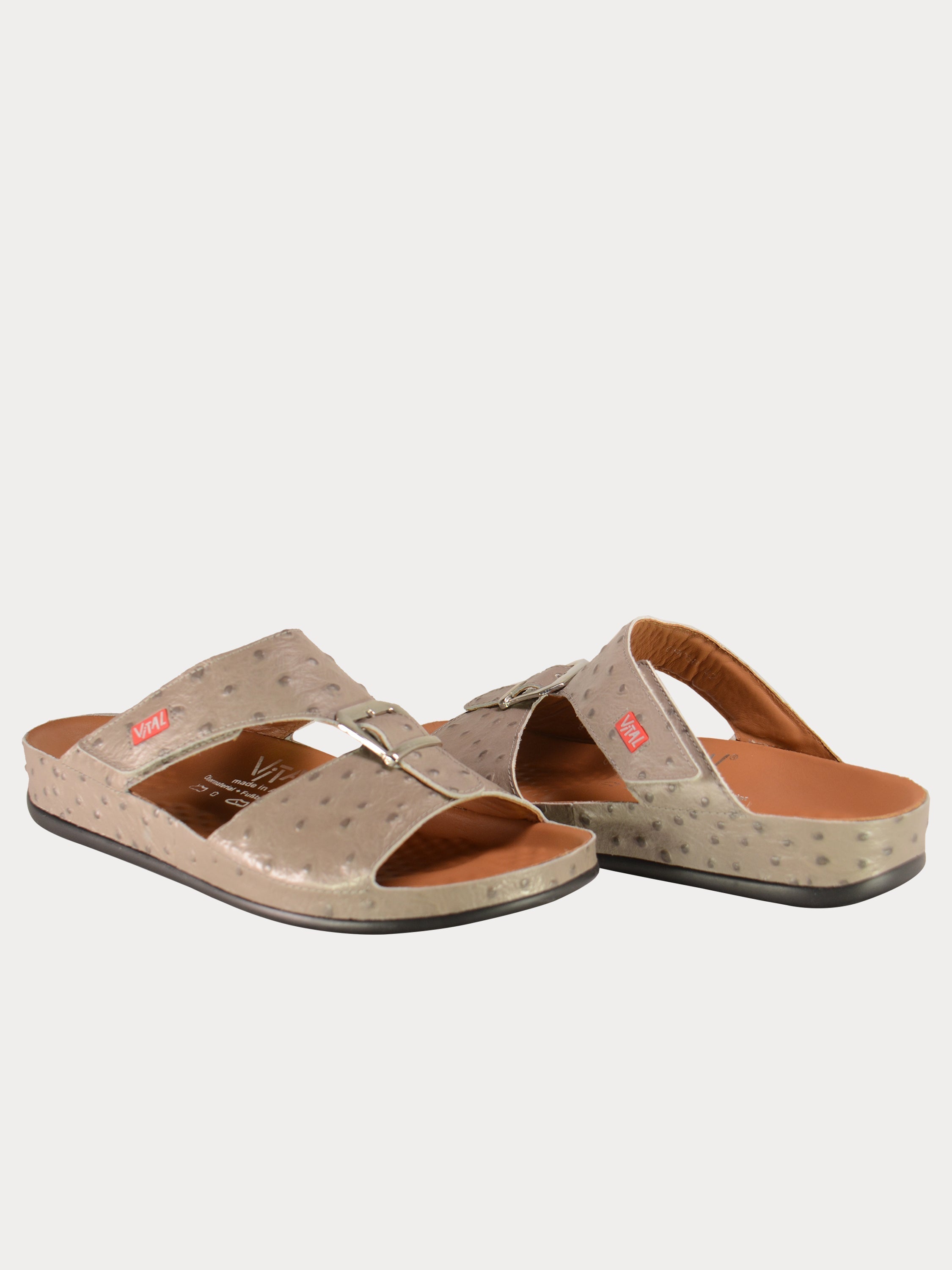Vital 09058 Men's Buckle Slider Sandals #color_Gray
