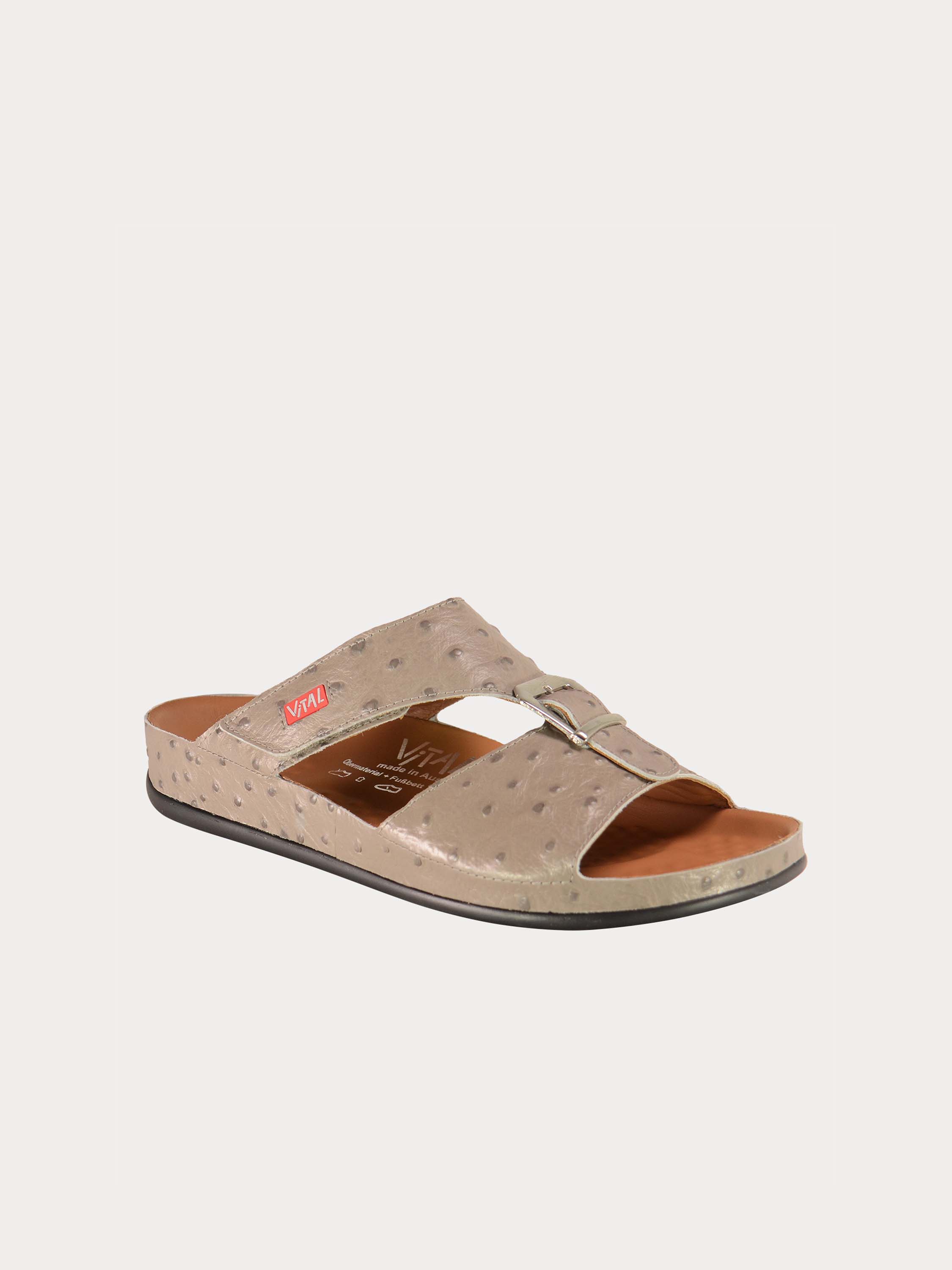 Vital 09058 Men's Buckle Slider Sandals #color_Gray