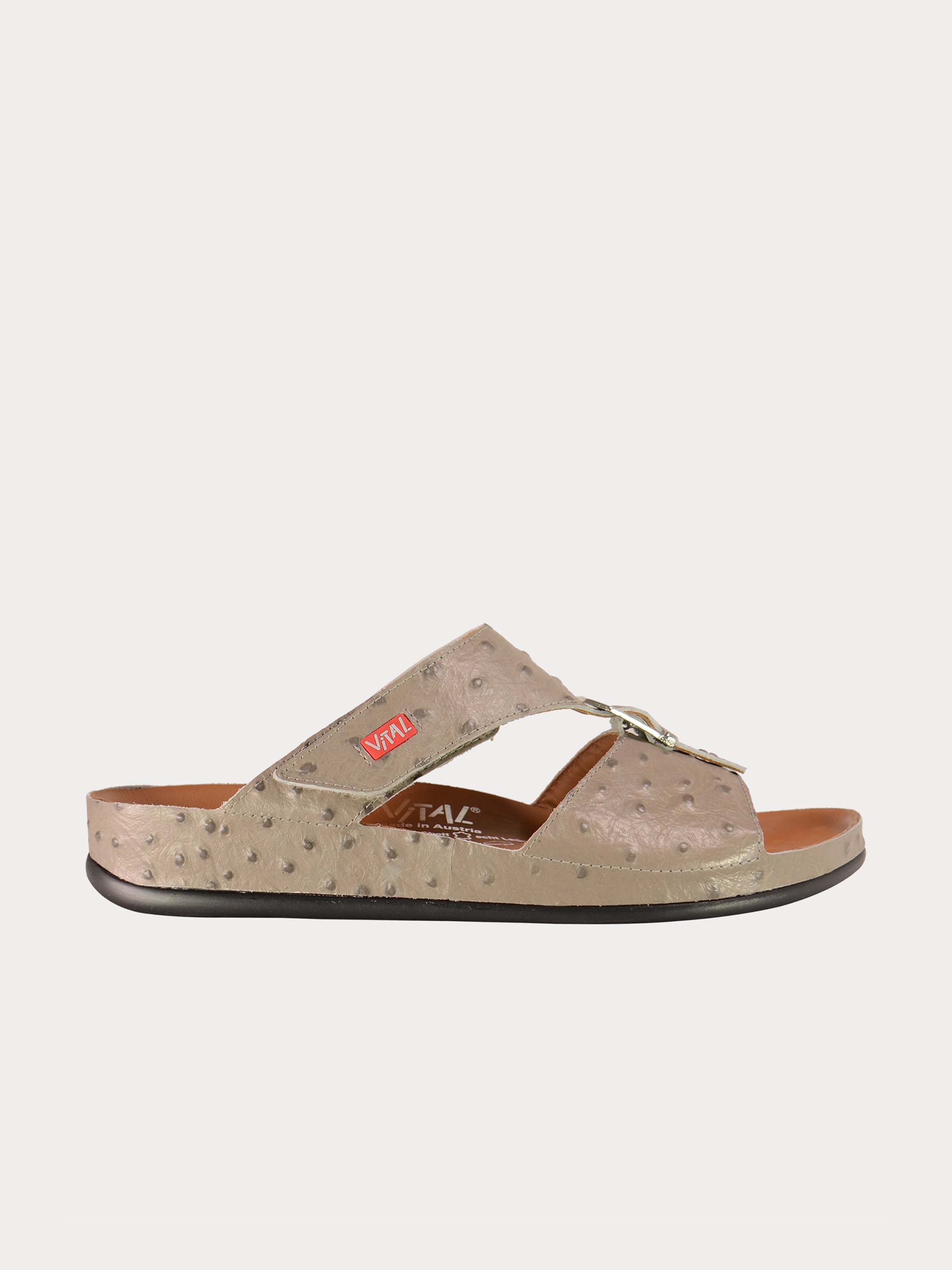 Vital 09058 Men's Buckle Slider Sandals #color_Gray