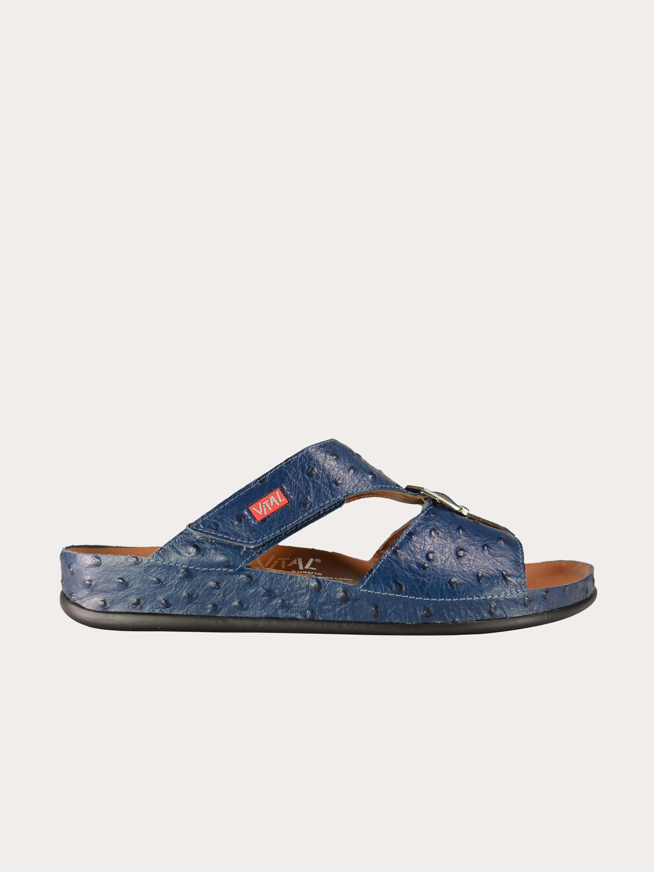 Vital 09058 Men's Buckle Slider Sandals #color_Blue