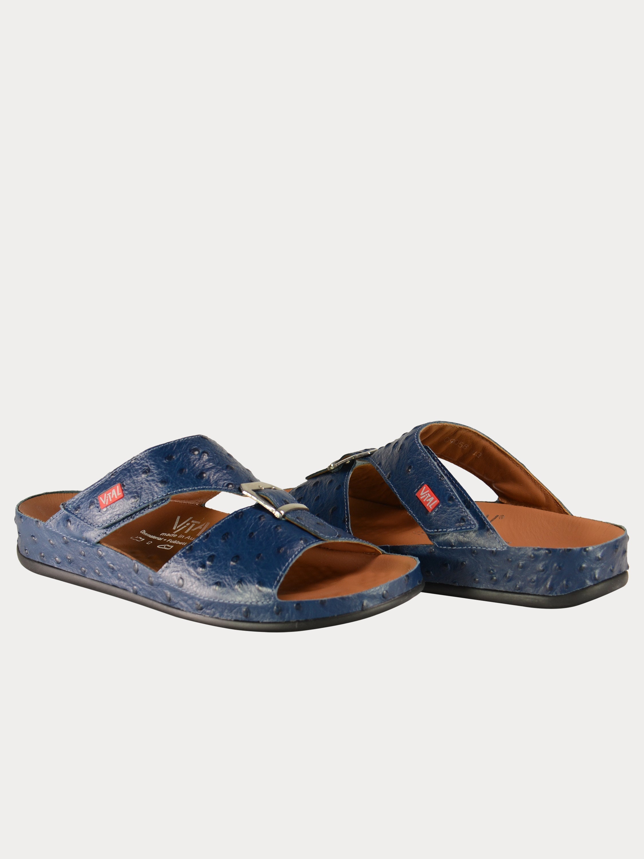 Vital 09058 Men's Buckle Slider Sandals #color_Blue