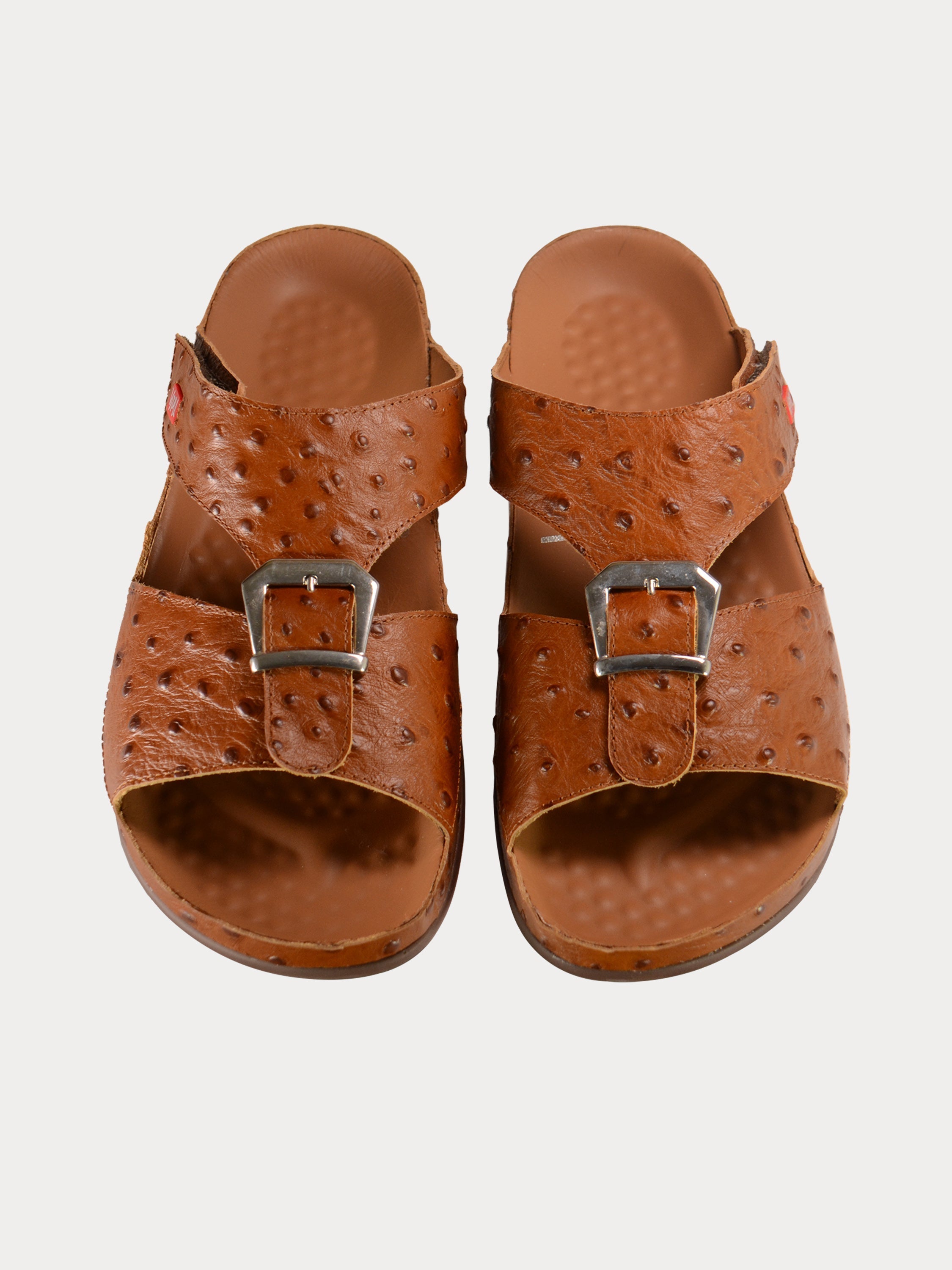 Vital 09058 Men's Buckle Slider Sandals #color_Brown
