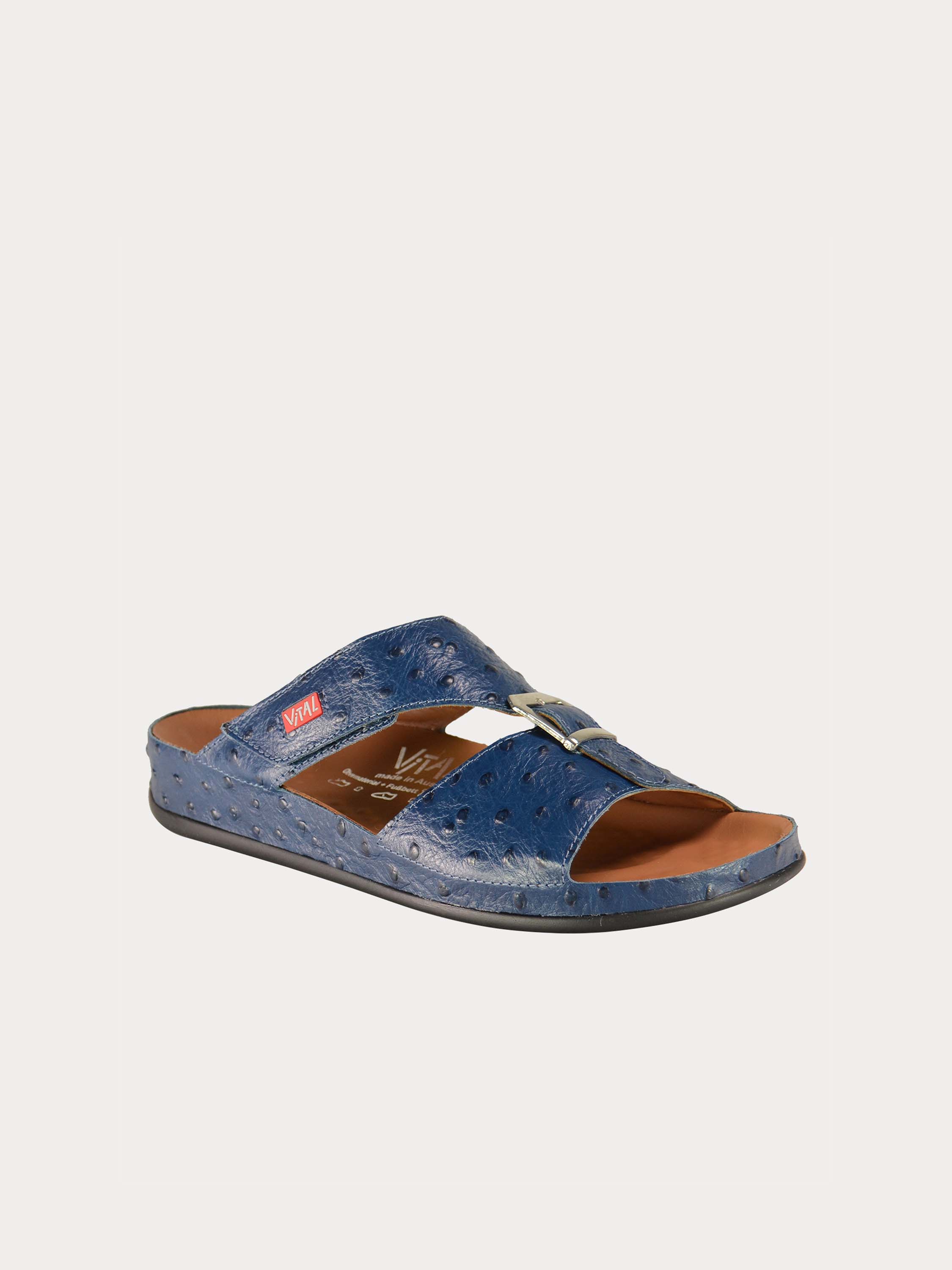 Vital 09058 Men's Buckle Slider Sandals #color_Blue