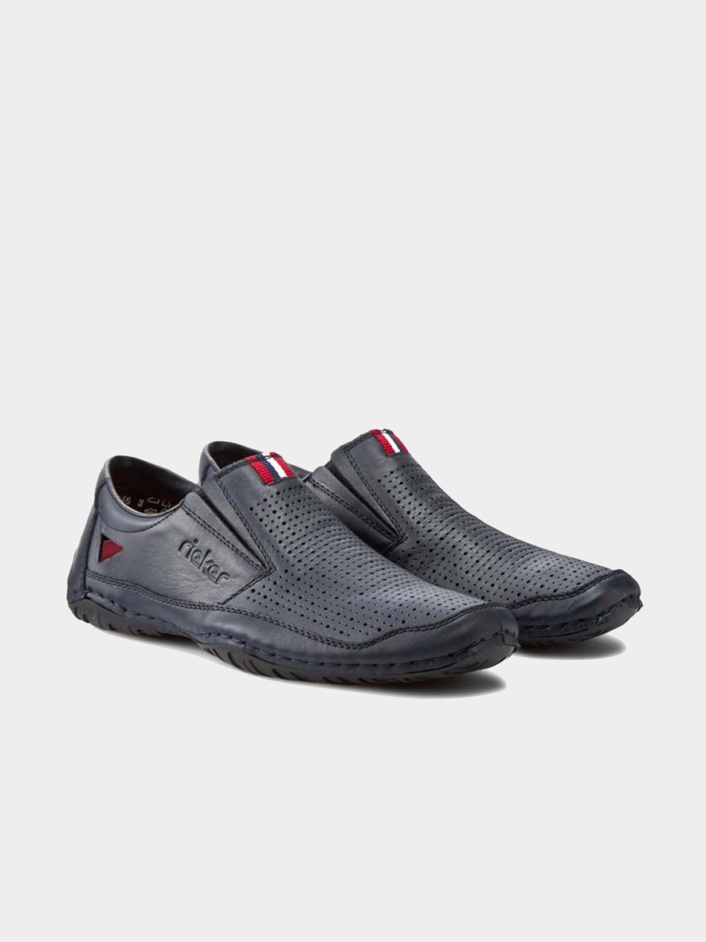 Rieker 06367 Men's Casual Slip On Shoes #color_Blue