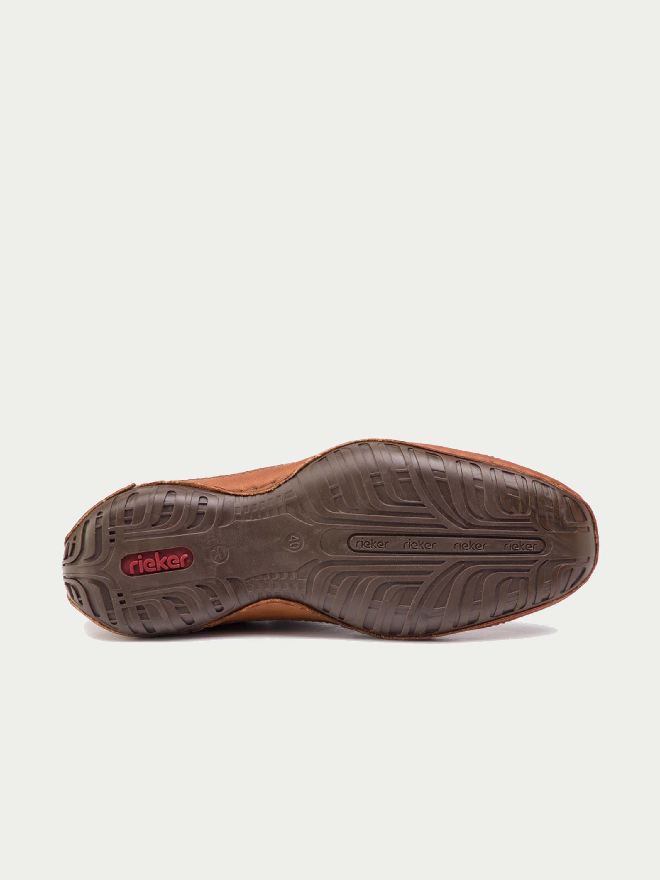 Rieker 06356 Men's Braun 1 Slip On Leather Shoes #color_Brown