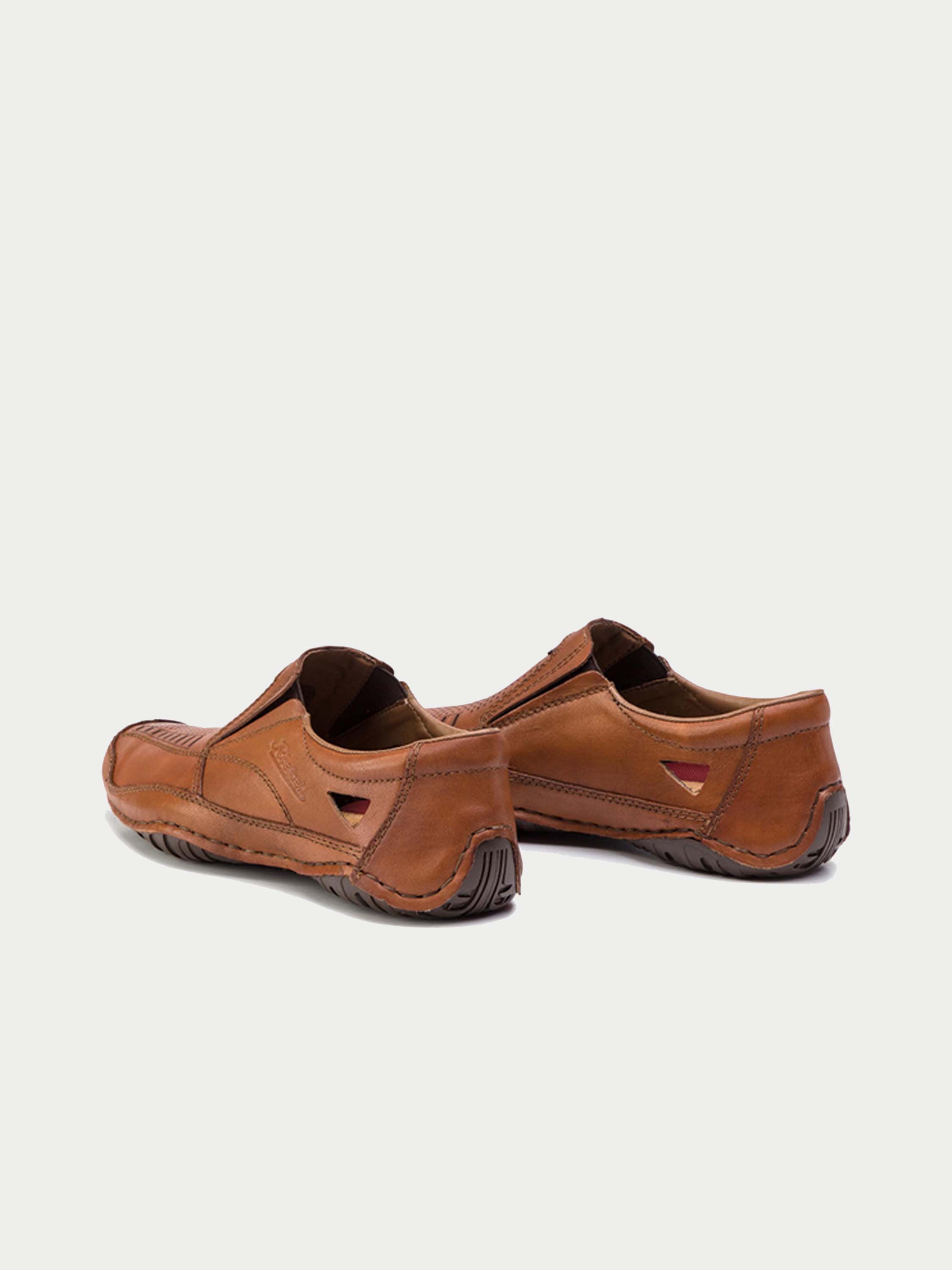 Rieker 06356 Men's Braun 1 Slip On Leather Shoes #color_Brown