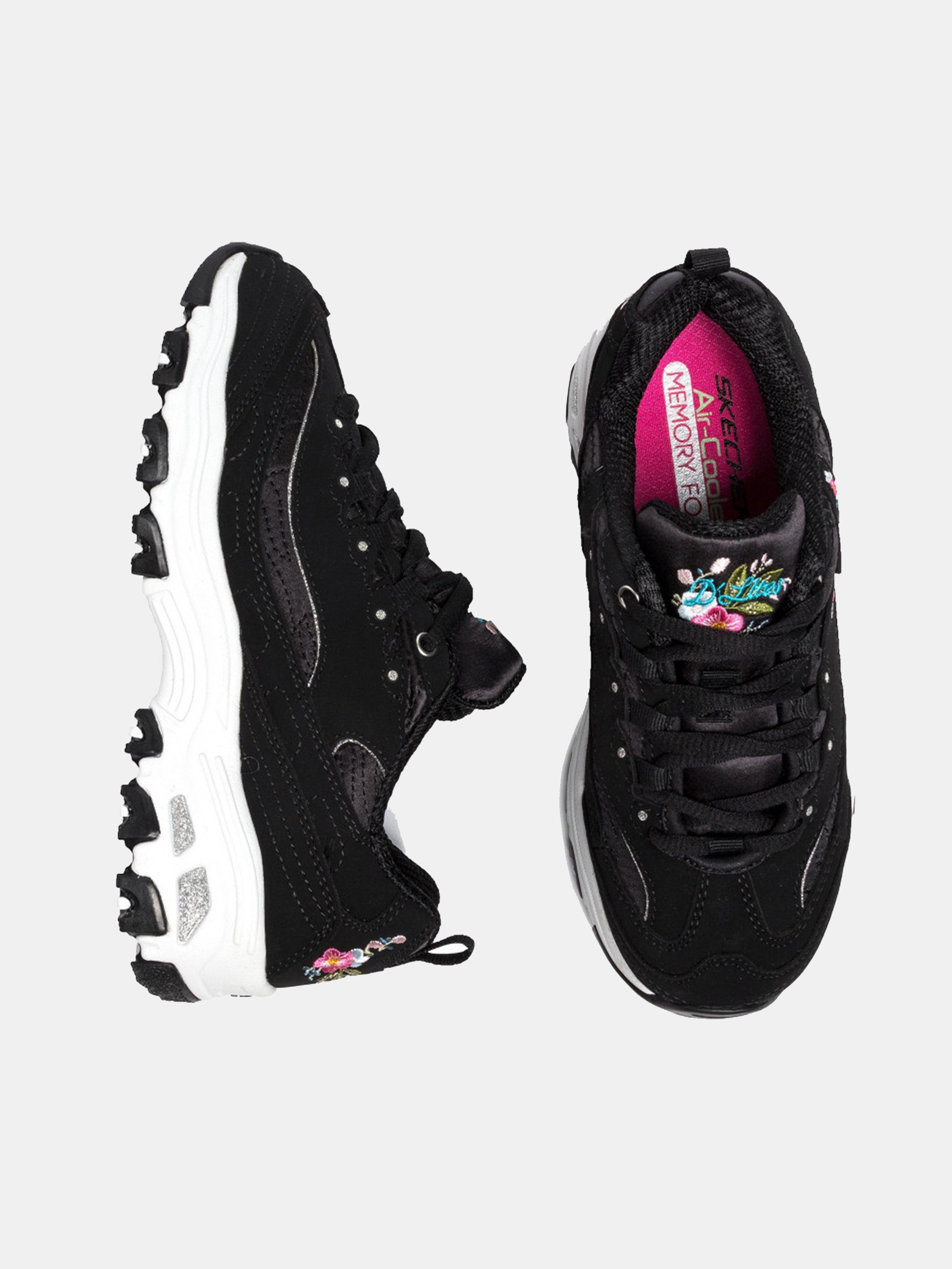 Skechers Girls D'Lites - Bright Blossoms Trainers #color_Black