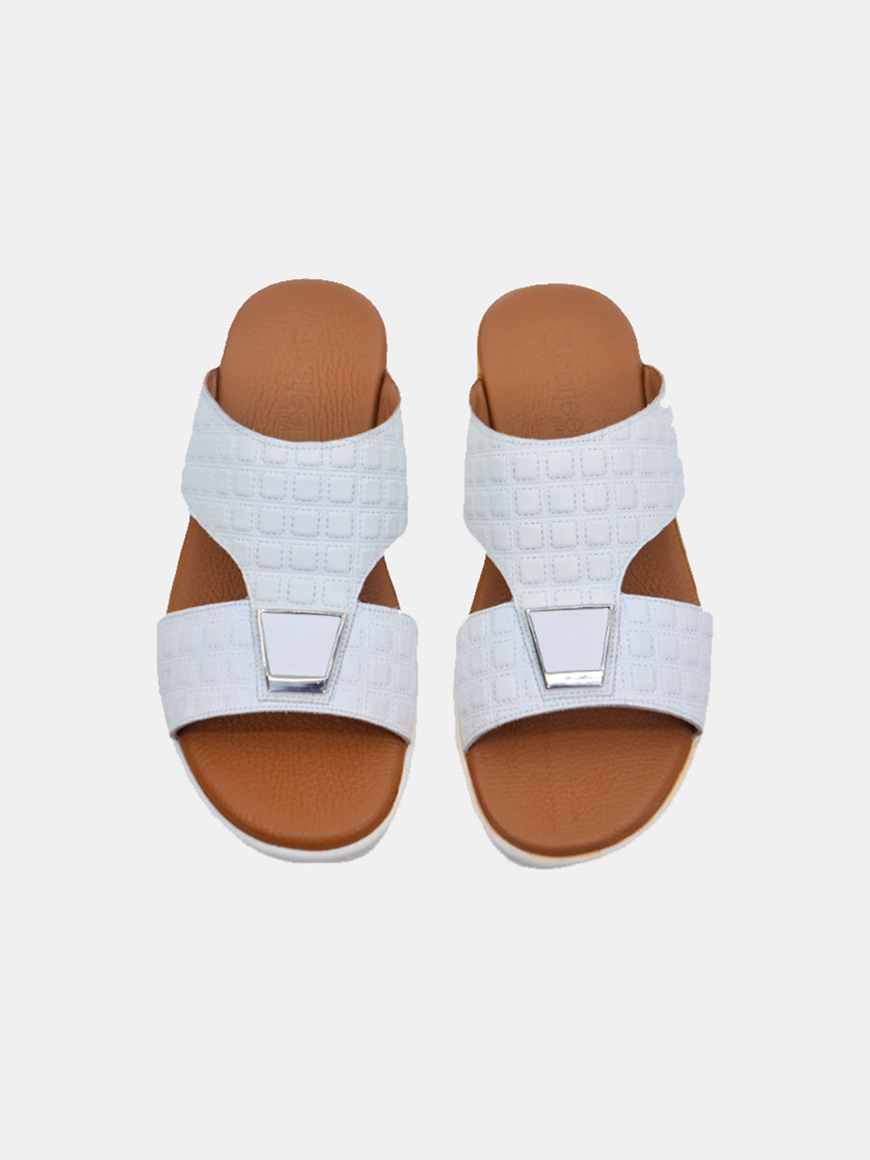 Barjeel Uno TAM-107 Men's Arabic Sandals #color_White