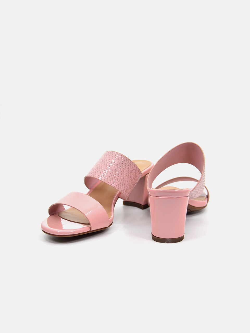 Michelle Morgan 914RJ192 Women's Checked Patent Heeled Sandals #color_Pink
