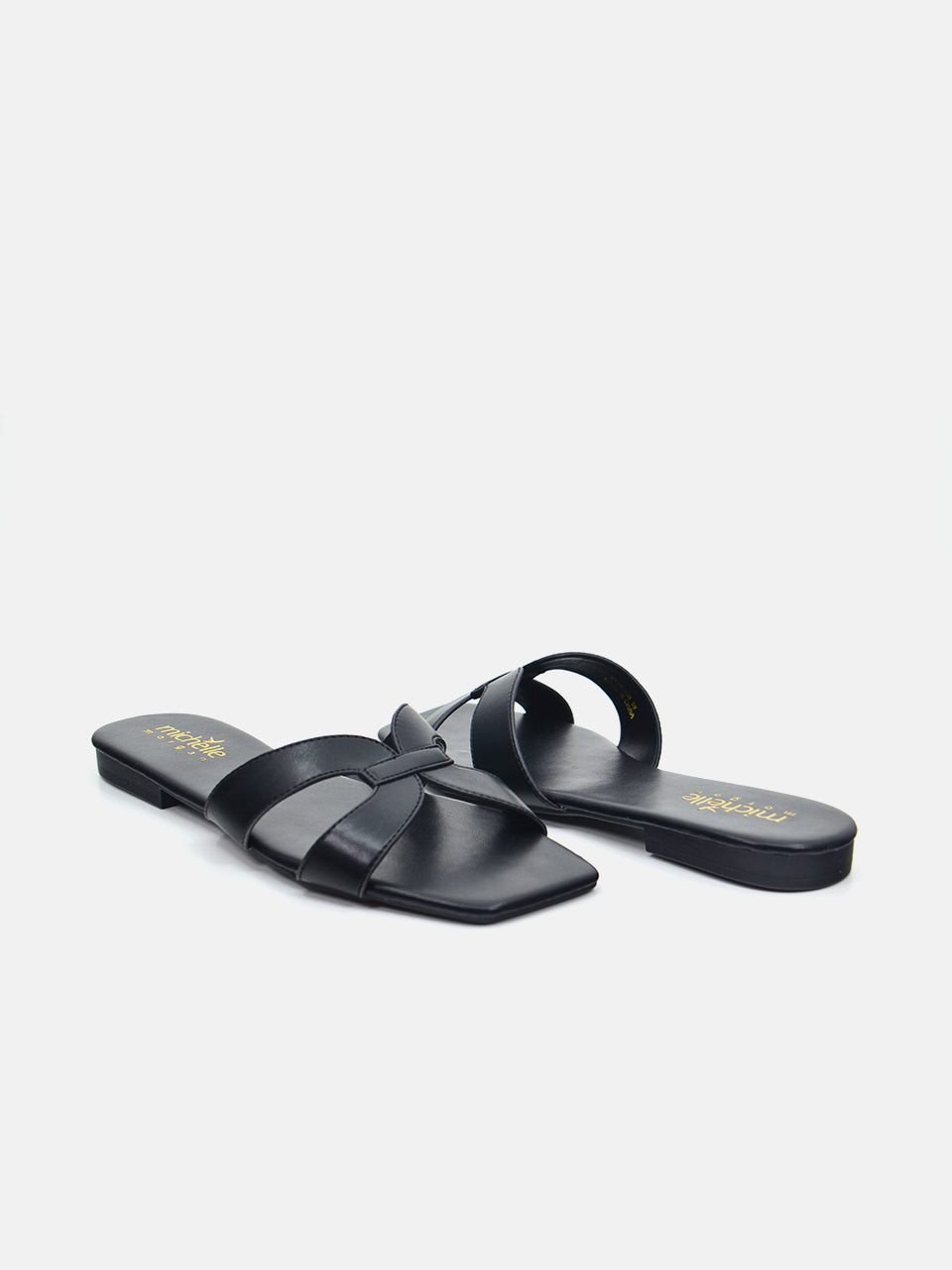 Michelle Morgan 114RJ80B Women's Flat Sandals #color_Black