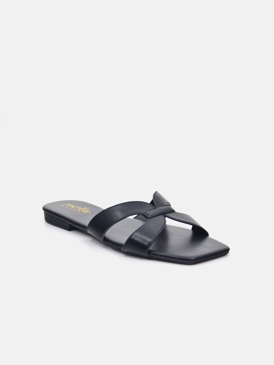 Michelle Morgan 114RJ80B Women's Flat Sandals #color_Black