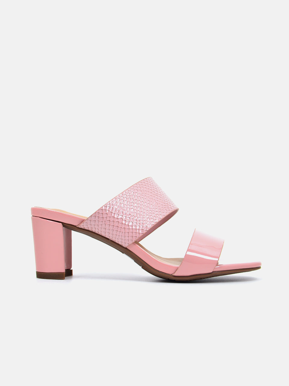 Michelle Morgan 914RJ192 Women's Checked Patent Heeled Sandals #color_Pink