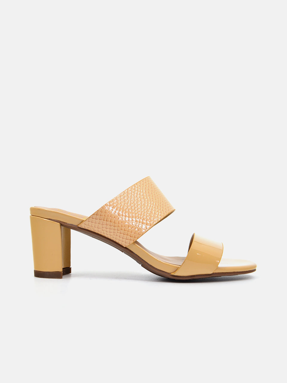 Michelle Morgan 914RJ192 Women's Checked Patent Heeled Sandals #color_Beige
