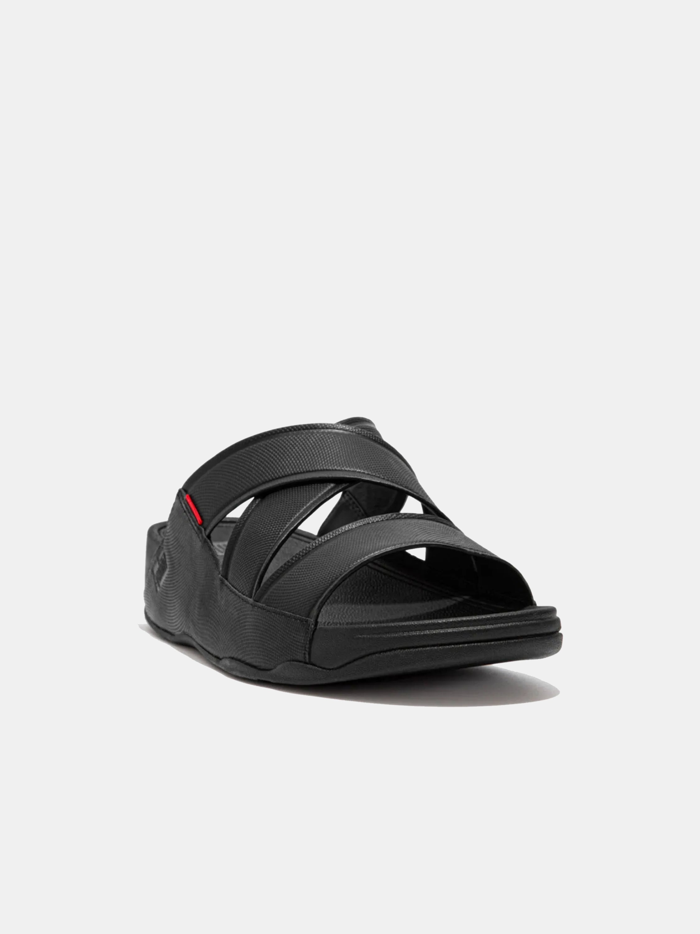 Fitflop Men's Chi Embossed Leather Sandals #color_Black