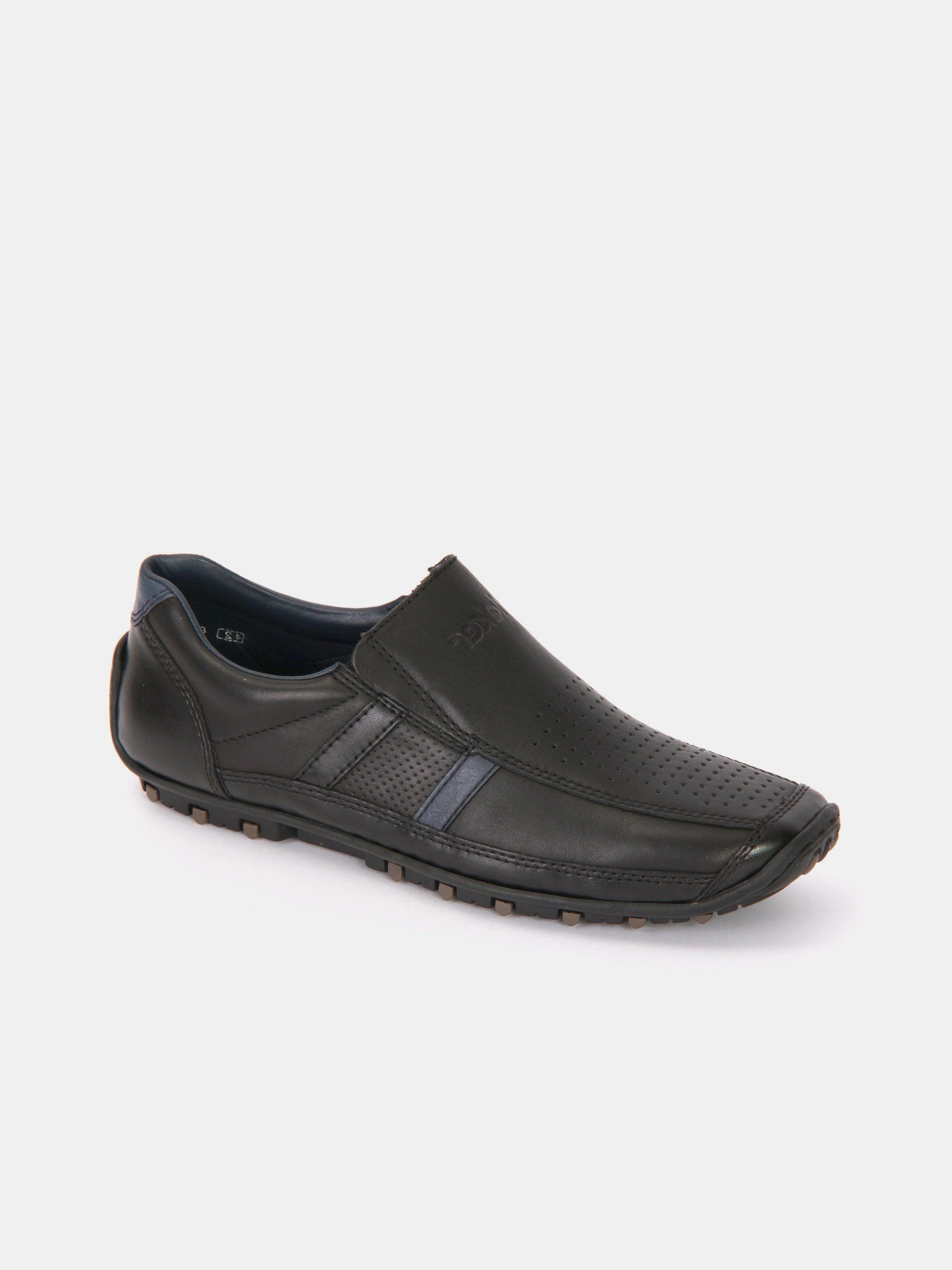 Rieker 08985 Men's Slip On Loafers #color_Black