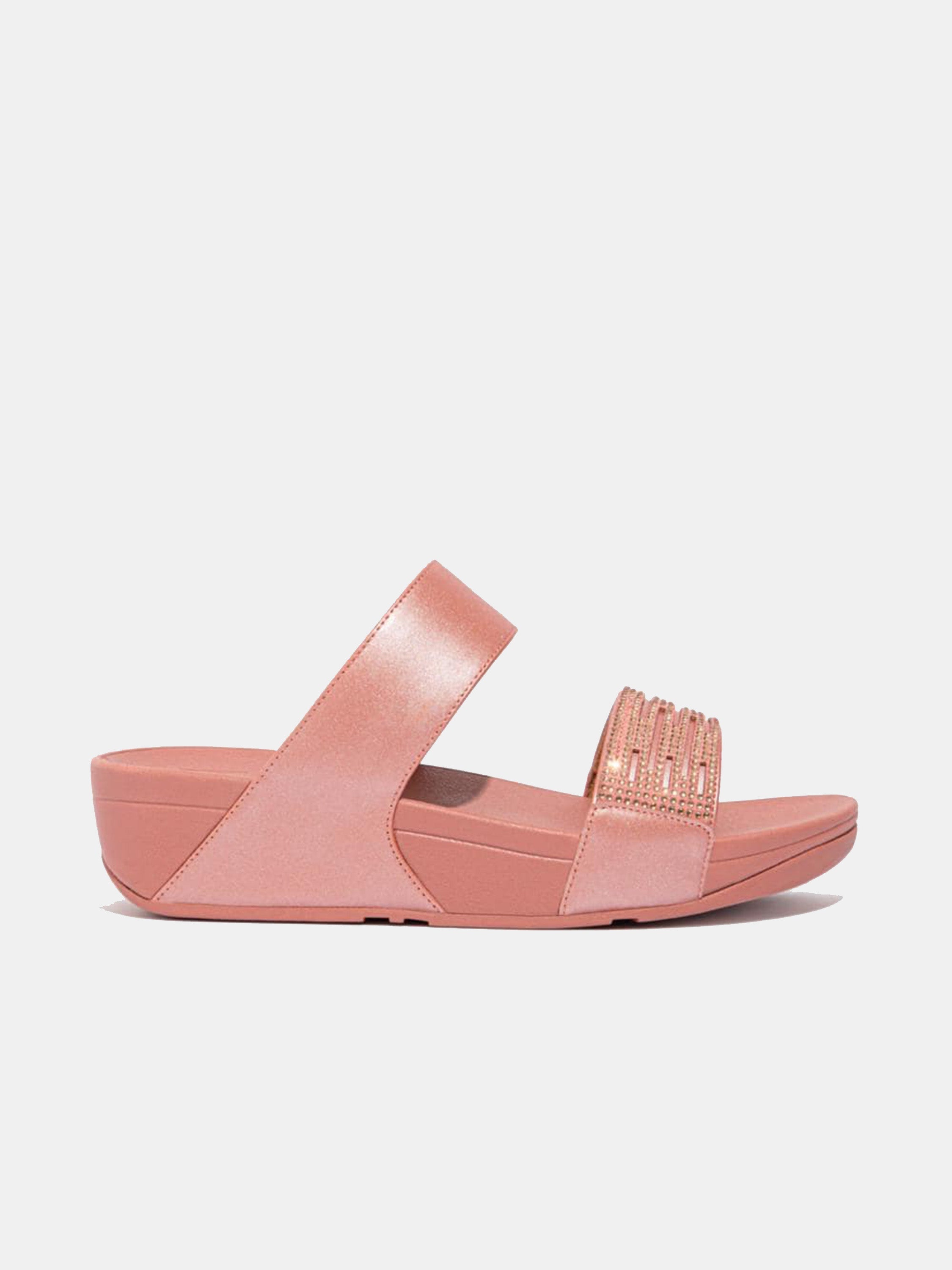 Fitflop Women's Lulu Lasercrystal Leather Slides #color_Pink