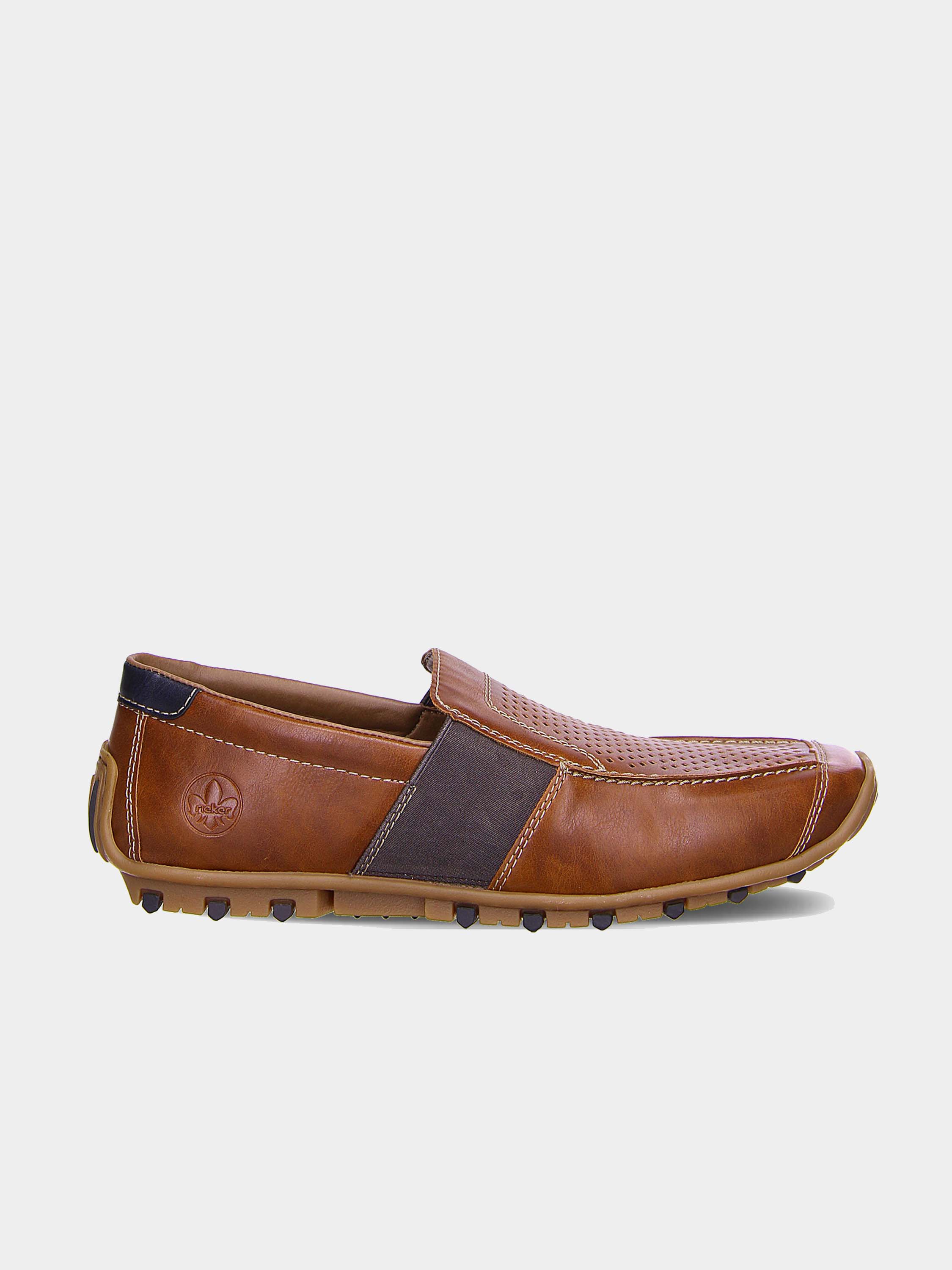Rieker 08965 Men's Slip-On Brown Loafers #color_Brown
