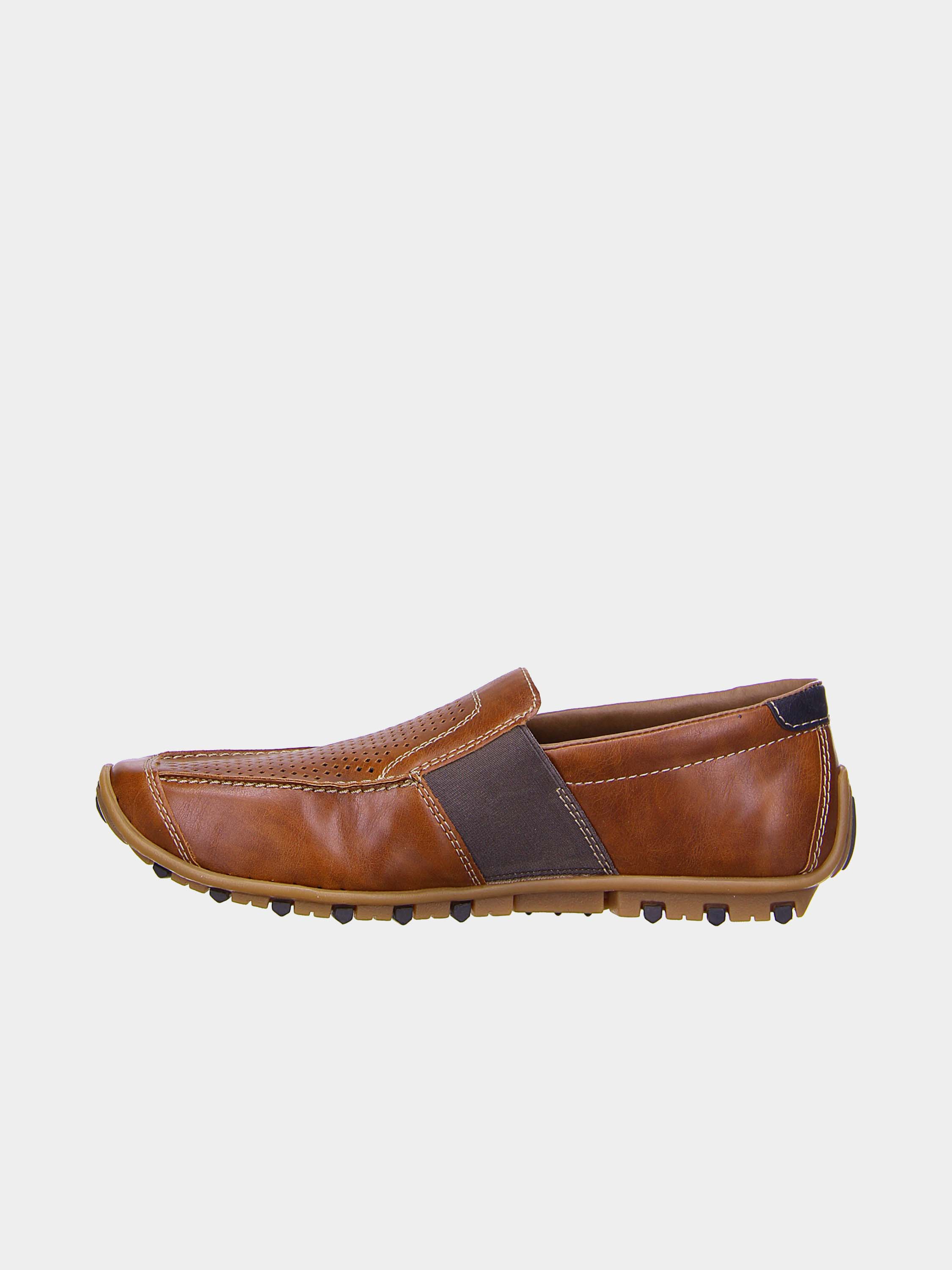 Rieker 08965 Men's Slip-On Brown Loafers #color_Brown