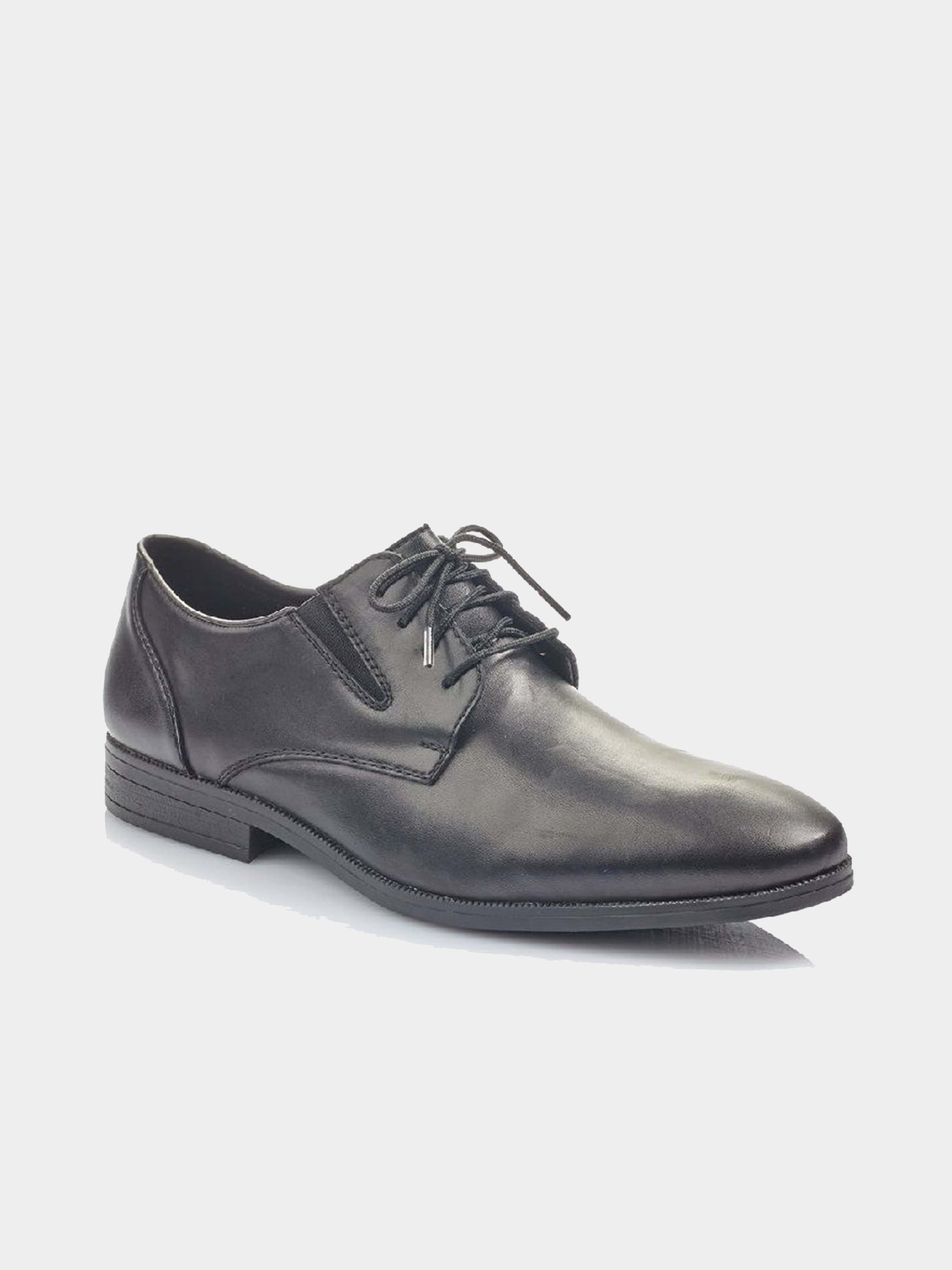 Rieker 11614 Men's Black Leather Formal Shoes #color_Black
