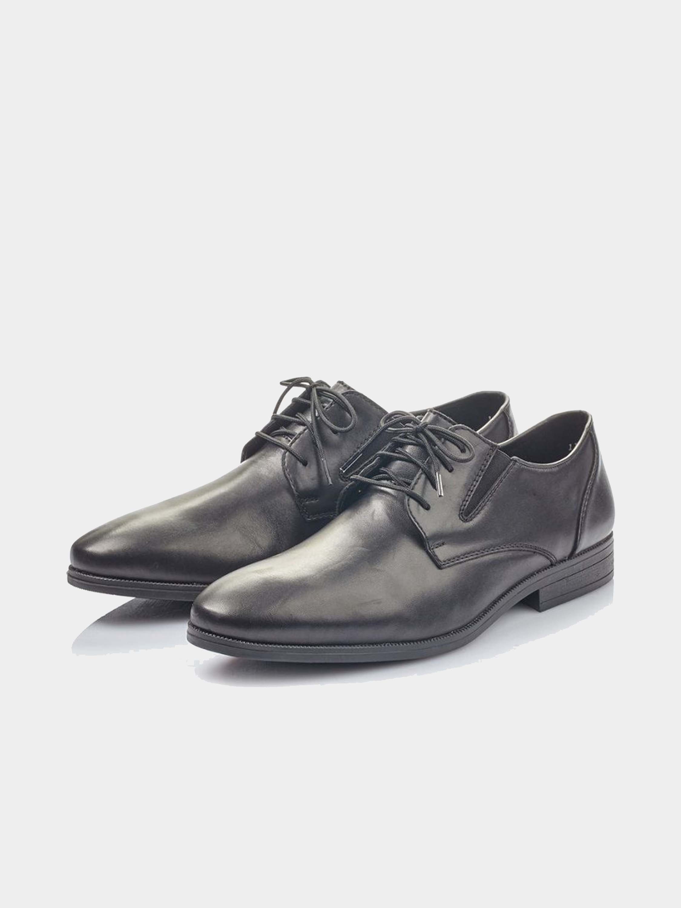 Rieker 11614 Men's Black Leather Formal Shoes #color_Black