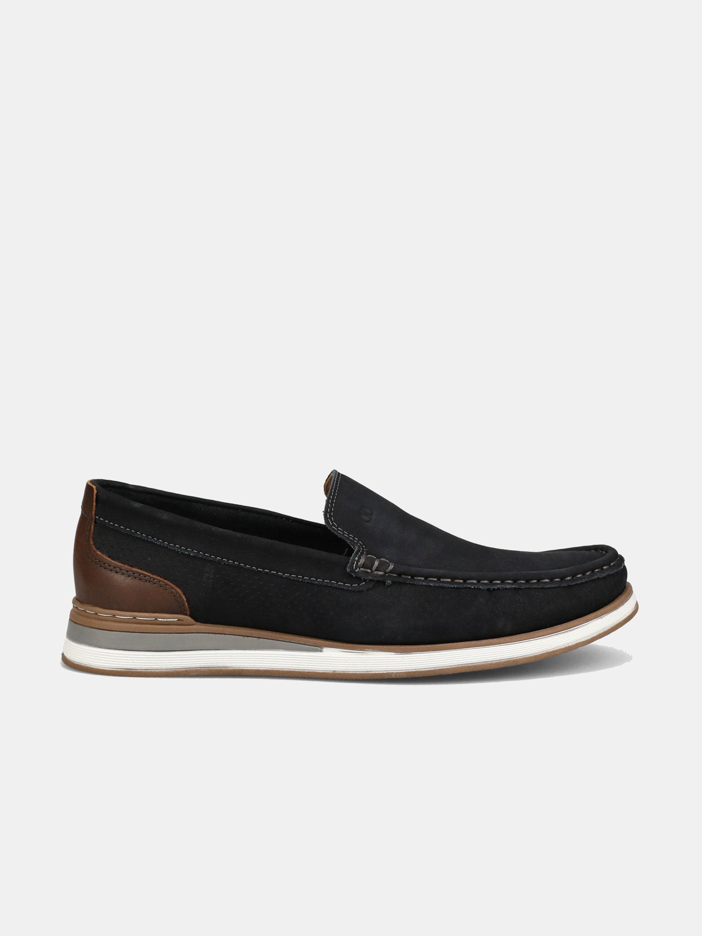 Democrata Men's Denim Flow Moccasin Loafers #color_Navy
