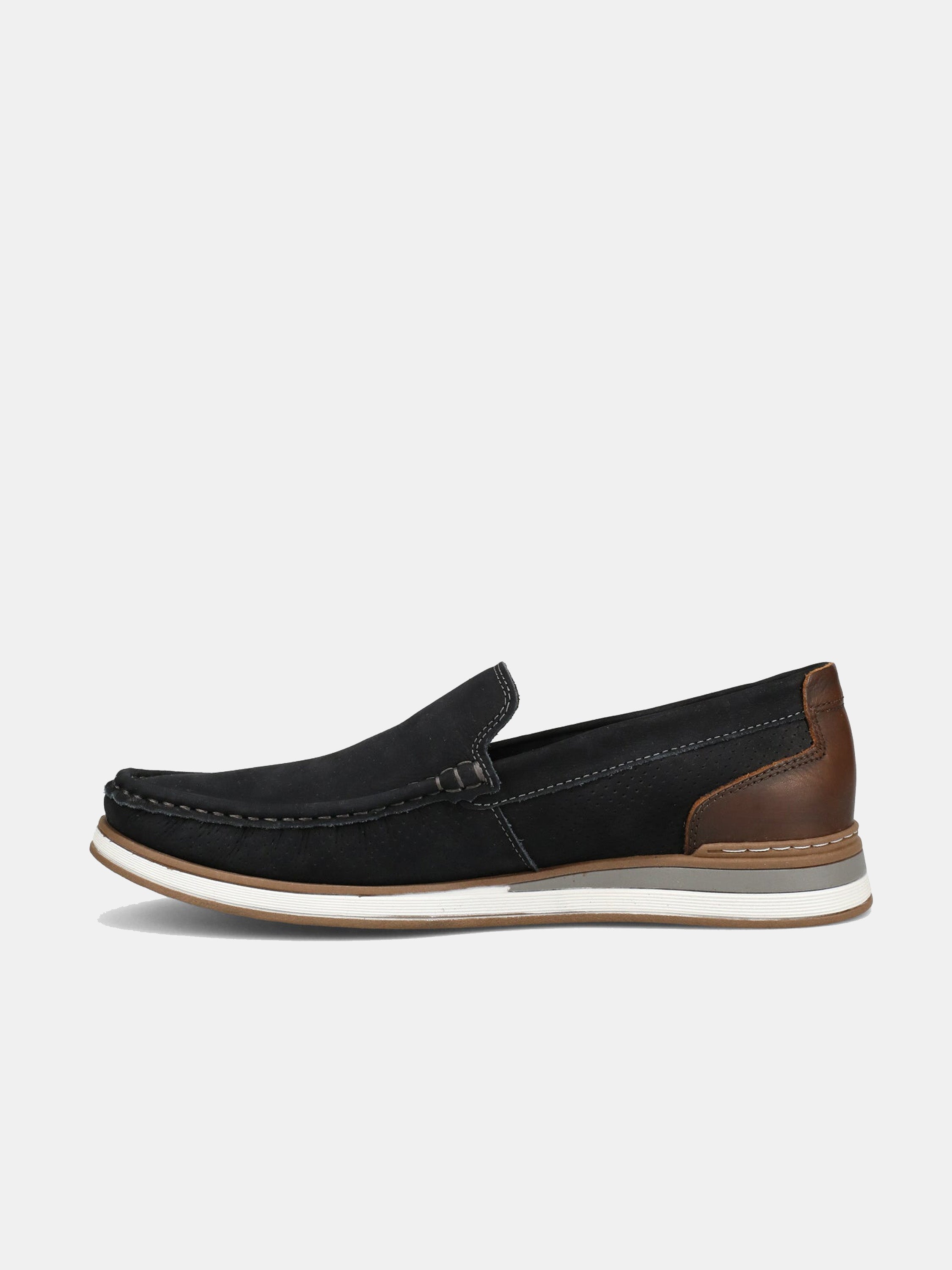 Democrata Men's Denim Flow Moccasin Loafers #color_Navy