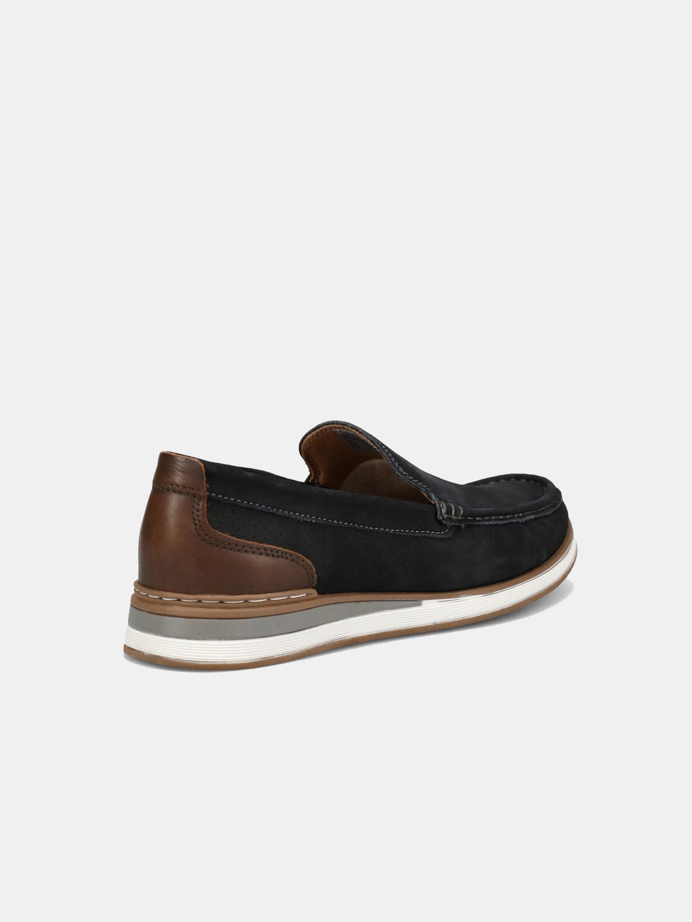 Democrata Men's Denim Flow Moccasin Loafers #color_Navy