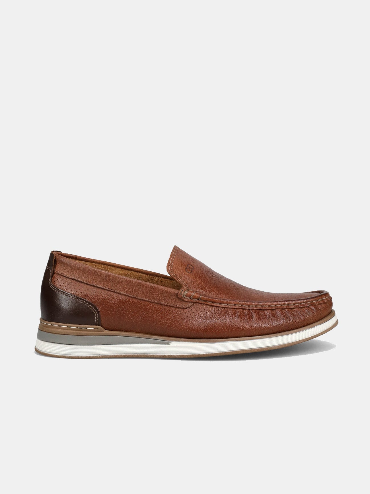 Democrata Men's Denim Flow Moccasin Loafers #color_Brown
