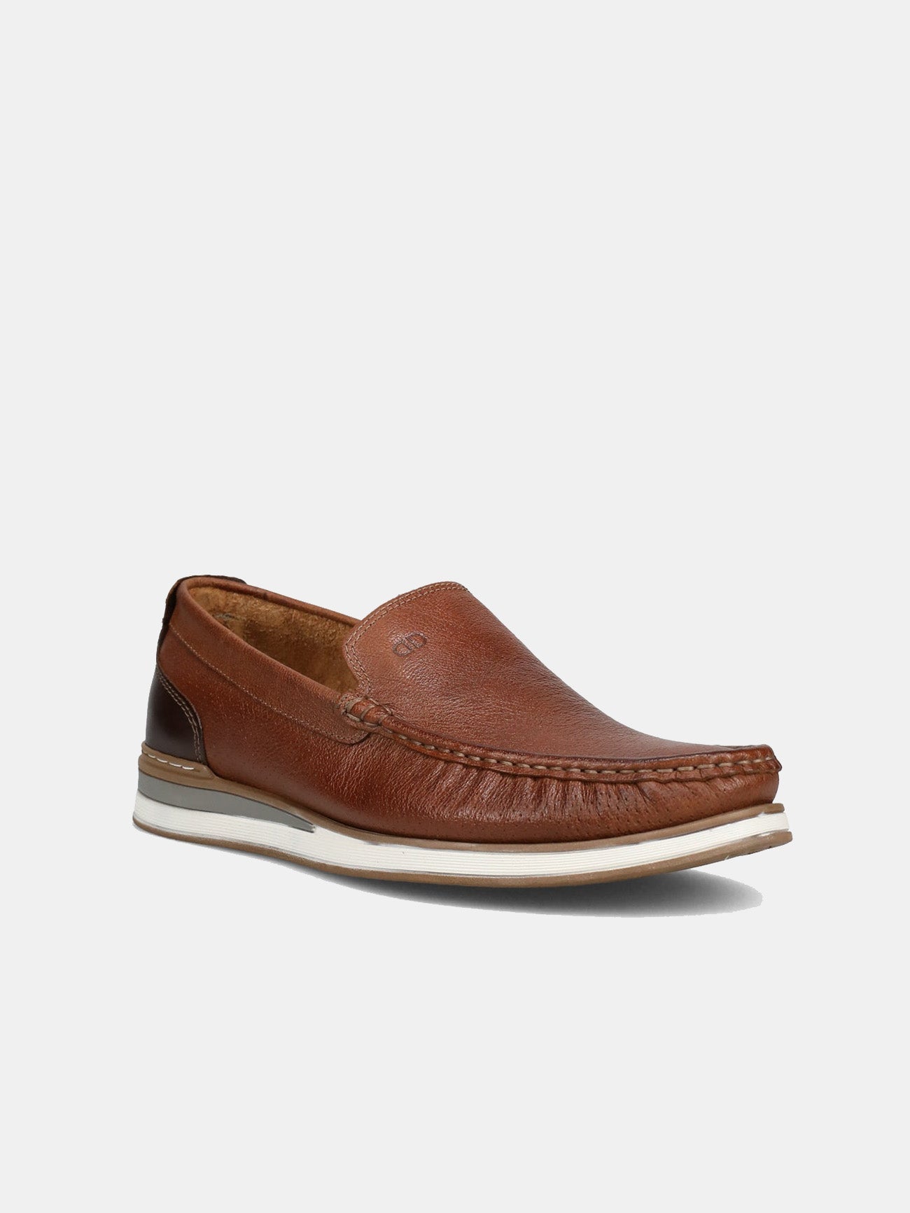 Democrata Men's Denim Flow Moccasin Loafers #color_Brown