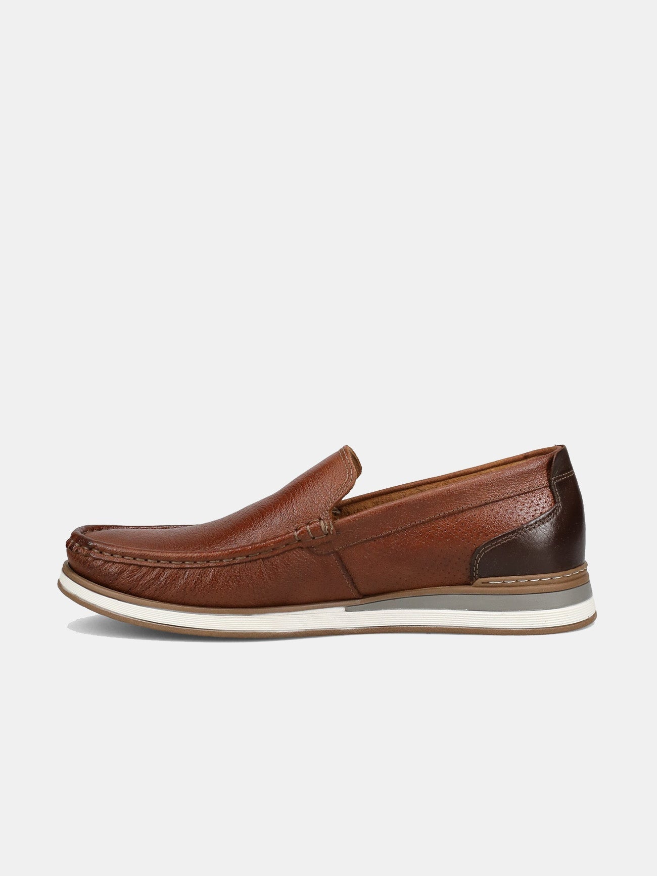 Democrata Men's Denim Flow Moccasin Loafers #color_Brown