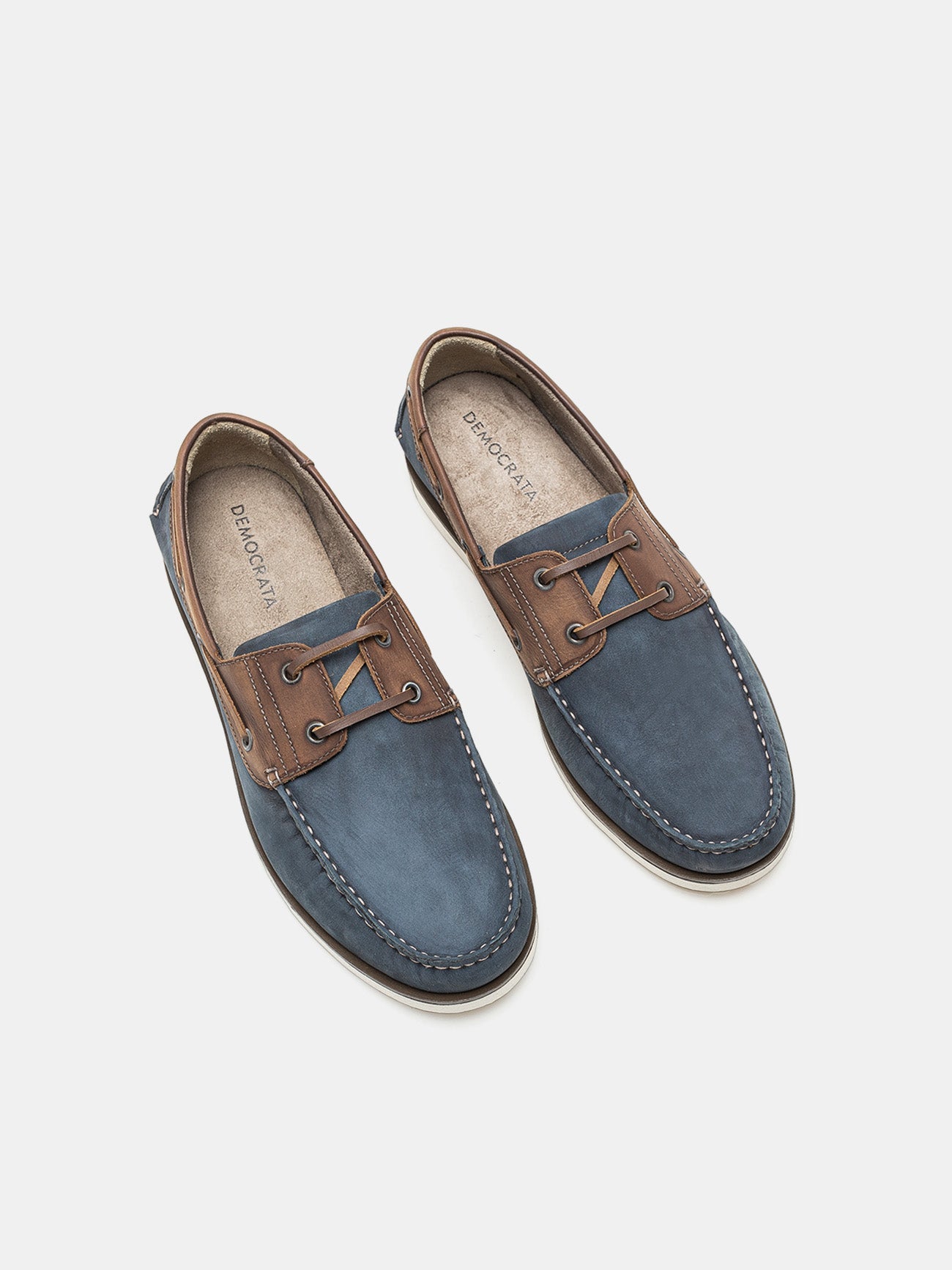 Democrata Men's Denim Deck Moccasin #color_Blue