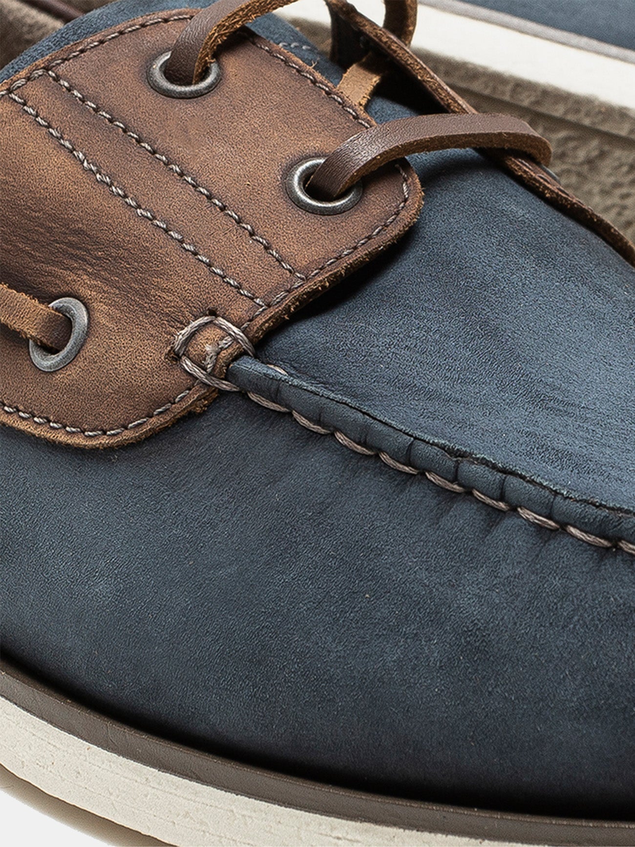 Democrata Men's Denim Deck Moccasin #color_Blue