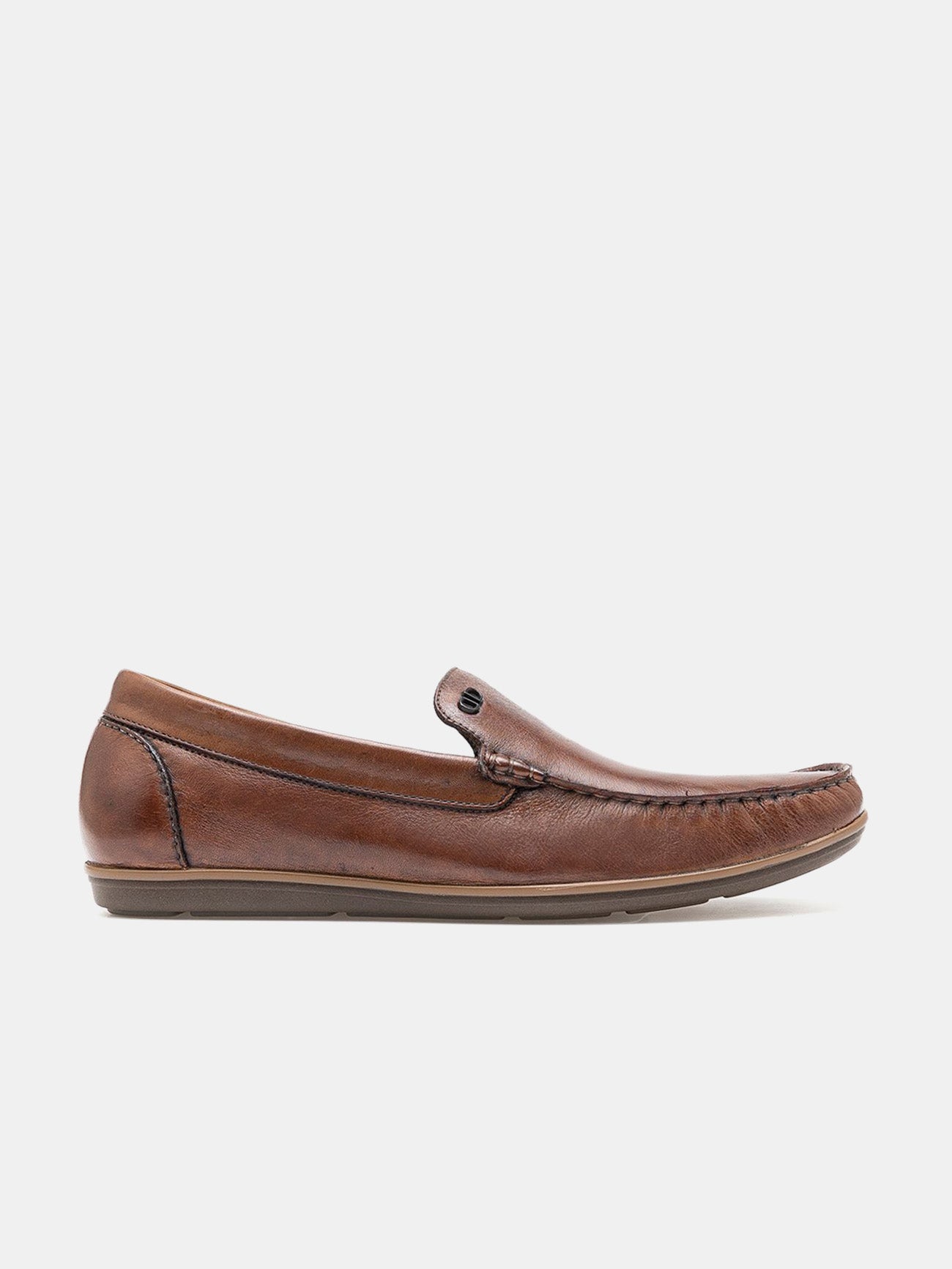 Democrata Men's Denim Moccasin Tag Shoes #color_Tan