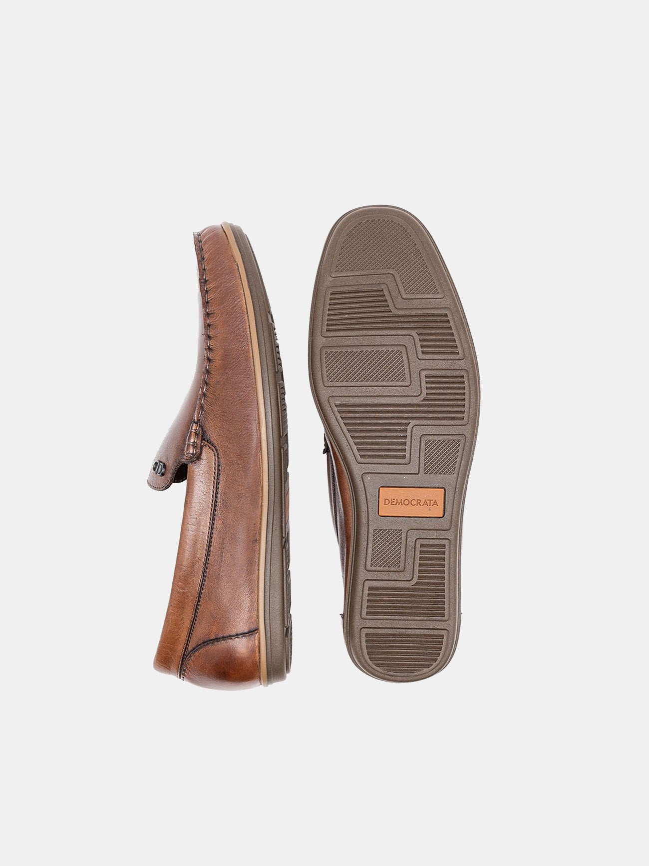 Democrata Men's Denim Moccasin Tag Shoes #color_Tan