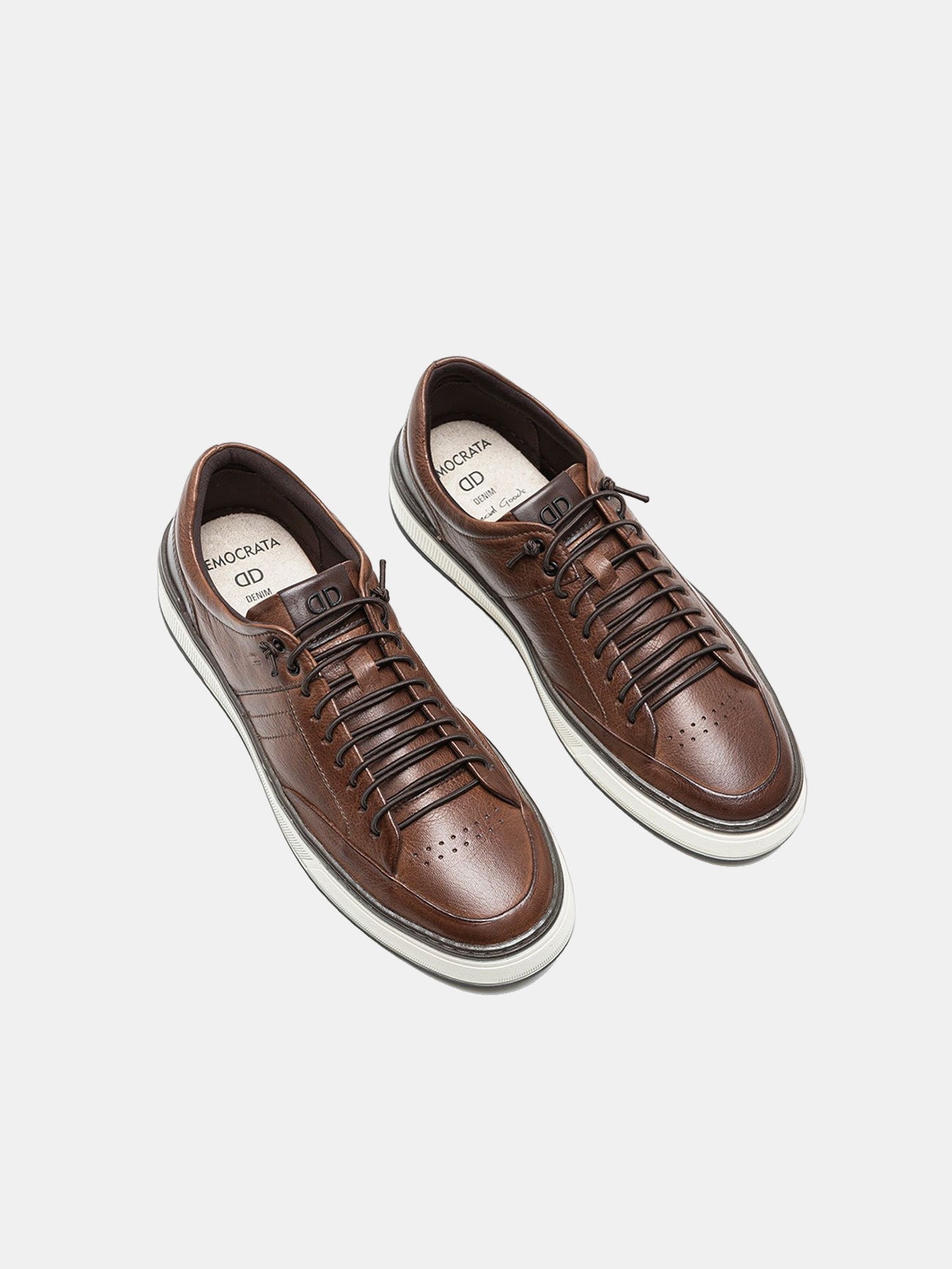 Democrata Men's Denim City Sneakers #color_Brown