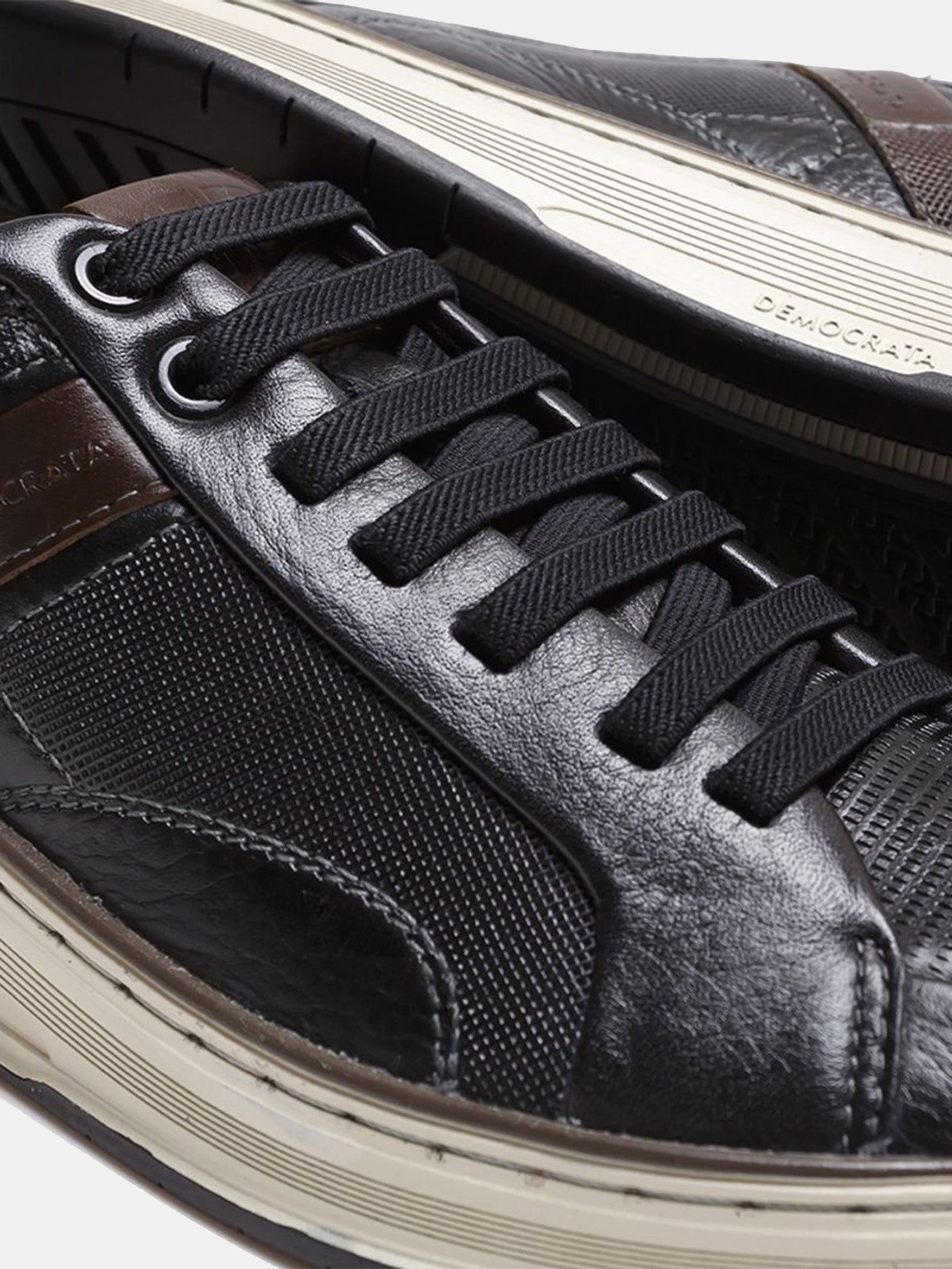 Democrata 151201 Men's Denim Loop Shoes #color_Black