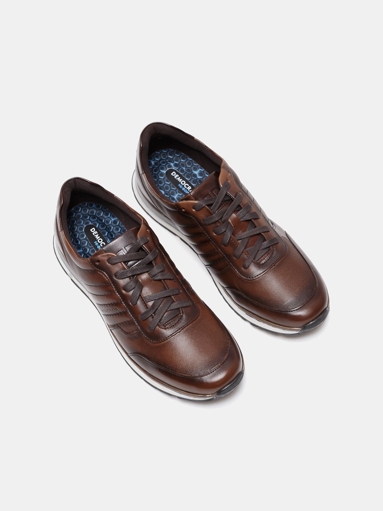 Democrata Men's Denim Grow Hi-Soft 32 Sneakers #color_Brown