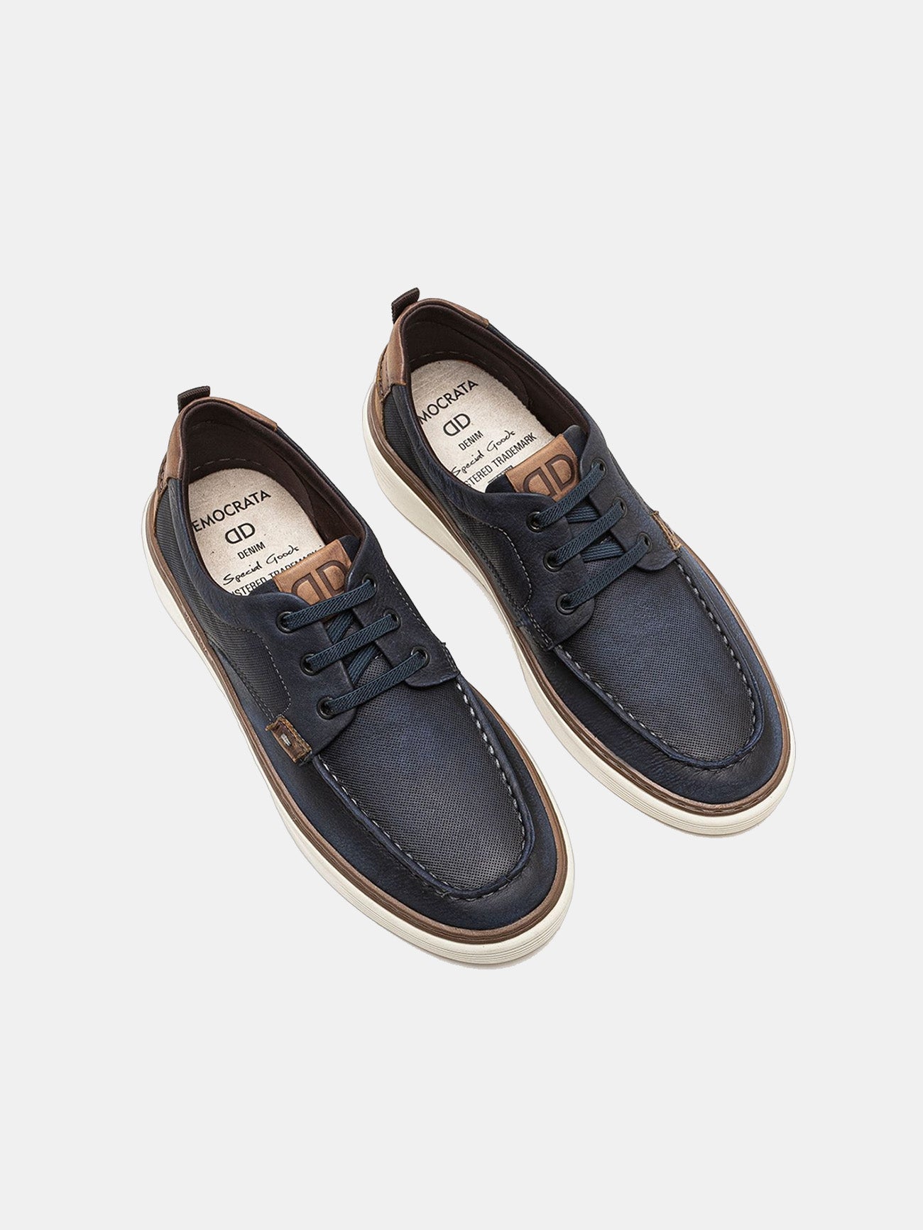 Democrata Men's Denim Clash Sneakers #color_Navy