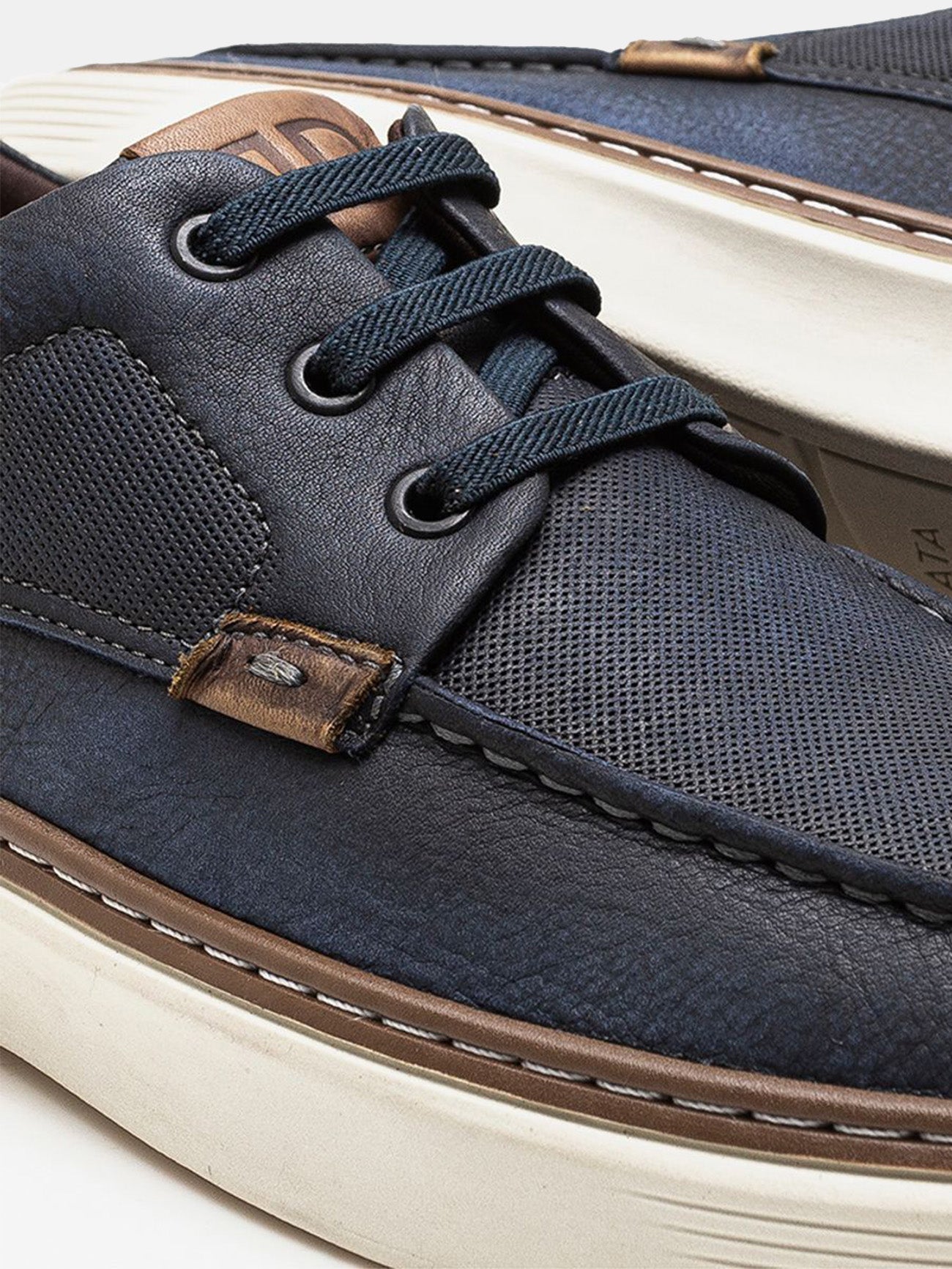 Democrata Men's Denim Clash Sneakers #color_Navy