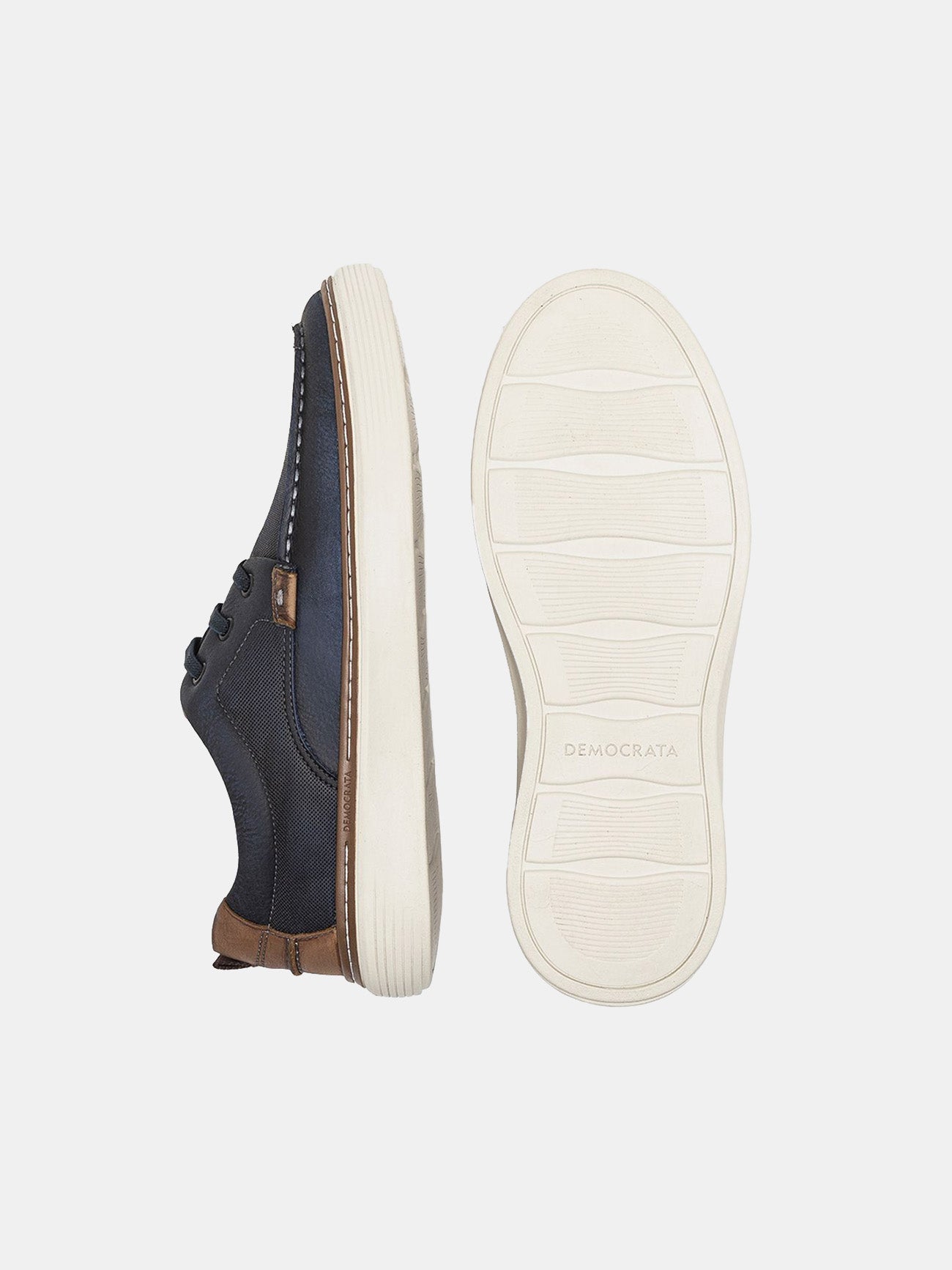 Democrata Men's Denim Clash Sneakers #color_Navy