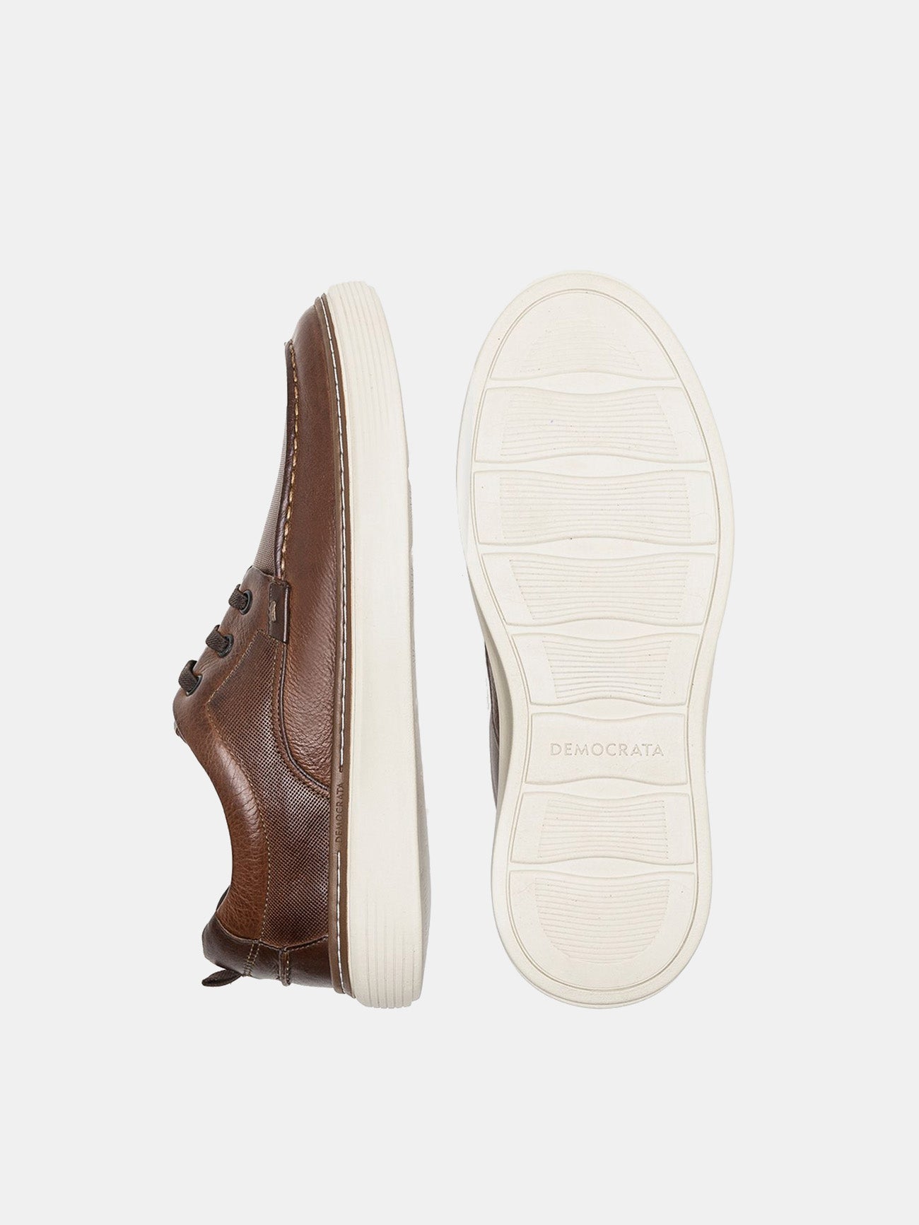 Democrata Men's Denim Clash Sneakers #color_Brown