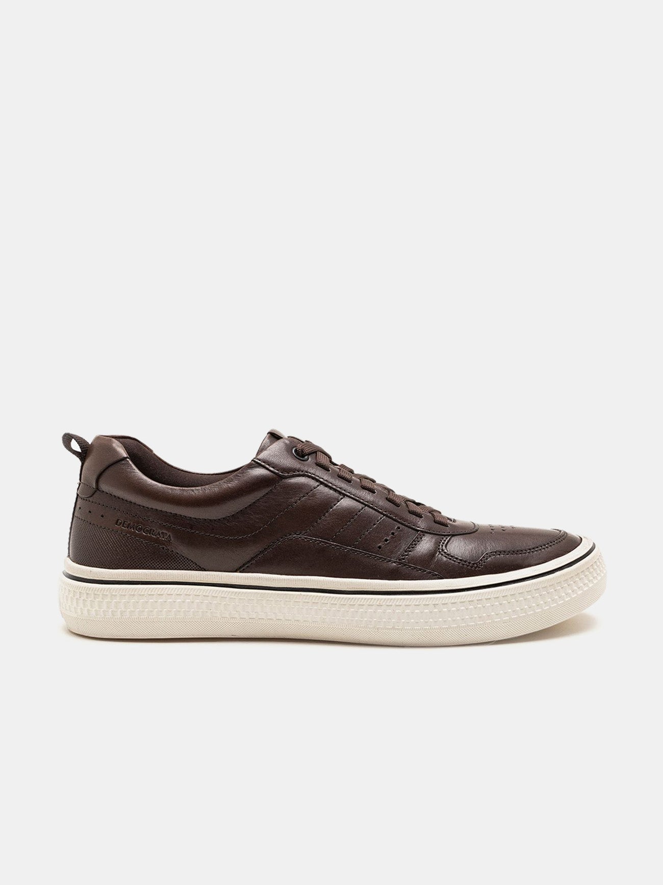 Democrata Men's Denim Fender Leather Sneakers #color_Brown
