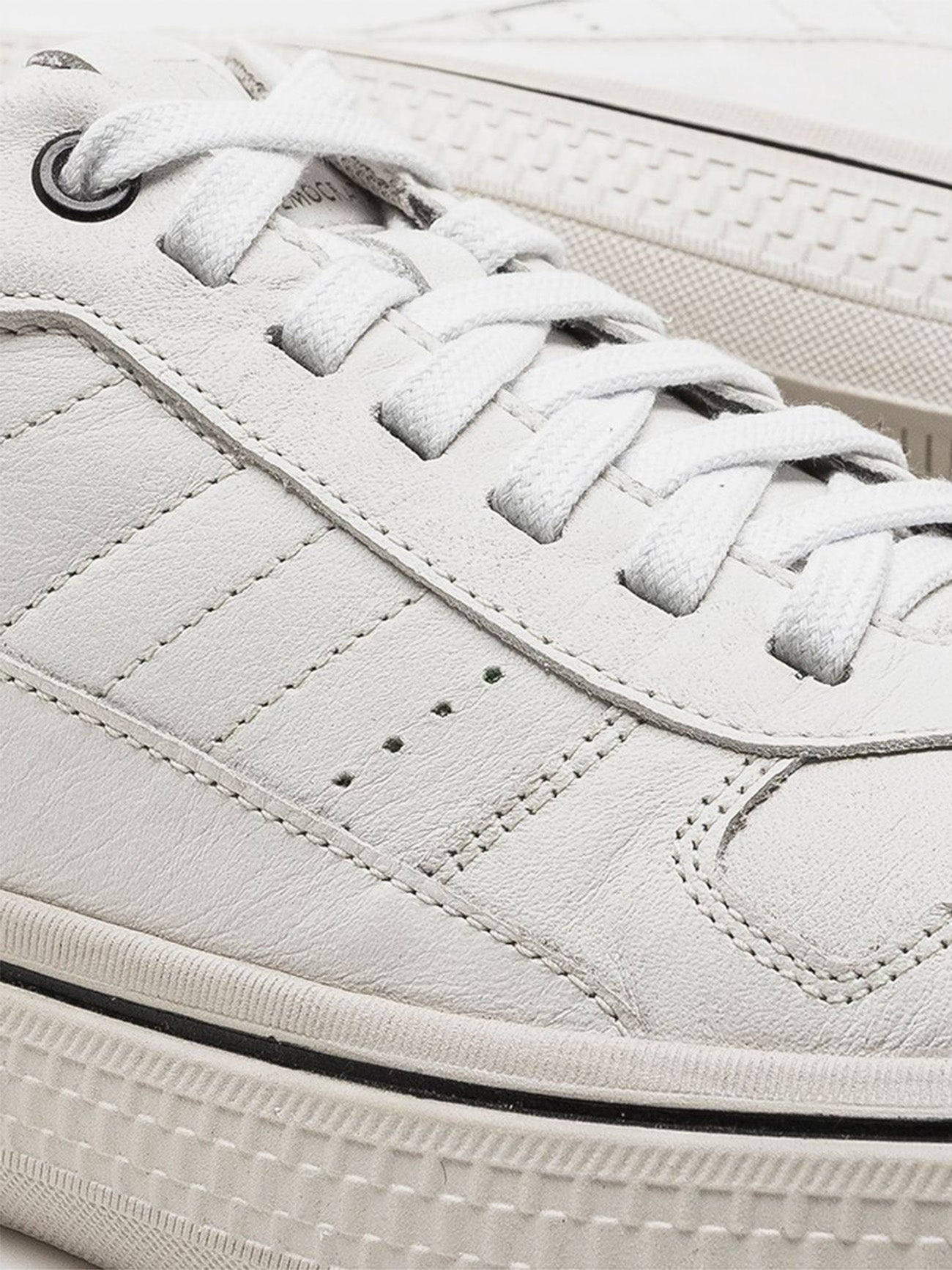 Democrata Men's Denim Fender Leather Sneakers #color_White