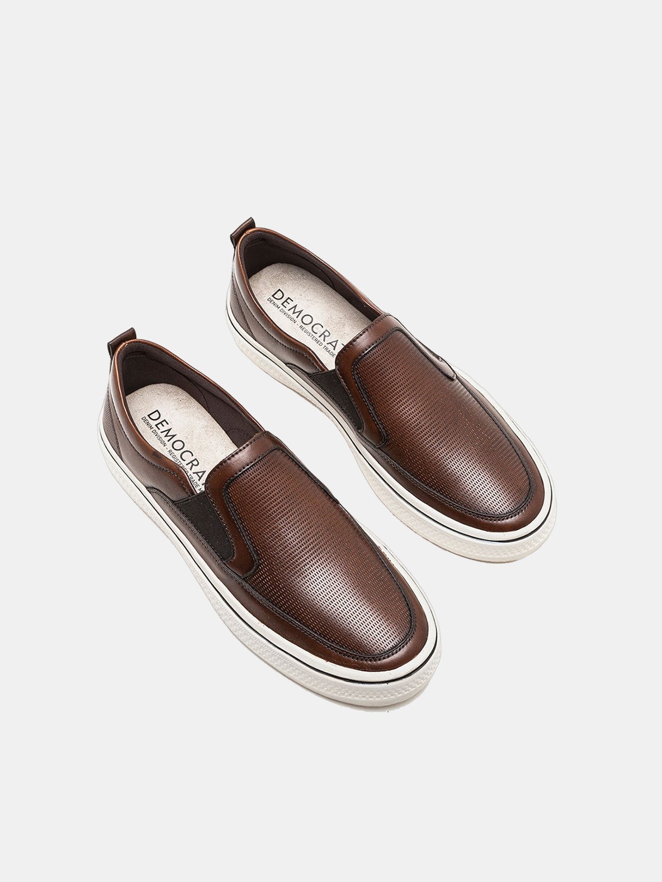 Democrata Men's Fender Leather Denim Sneakers #color_Tan
