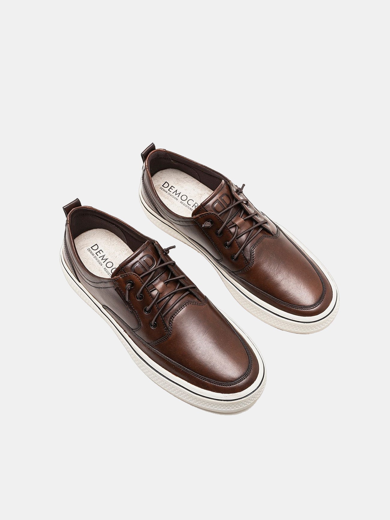 Democrata Men's Fender Denim Leather Sneakers #color_Tan