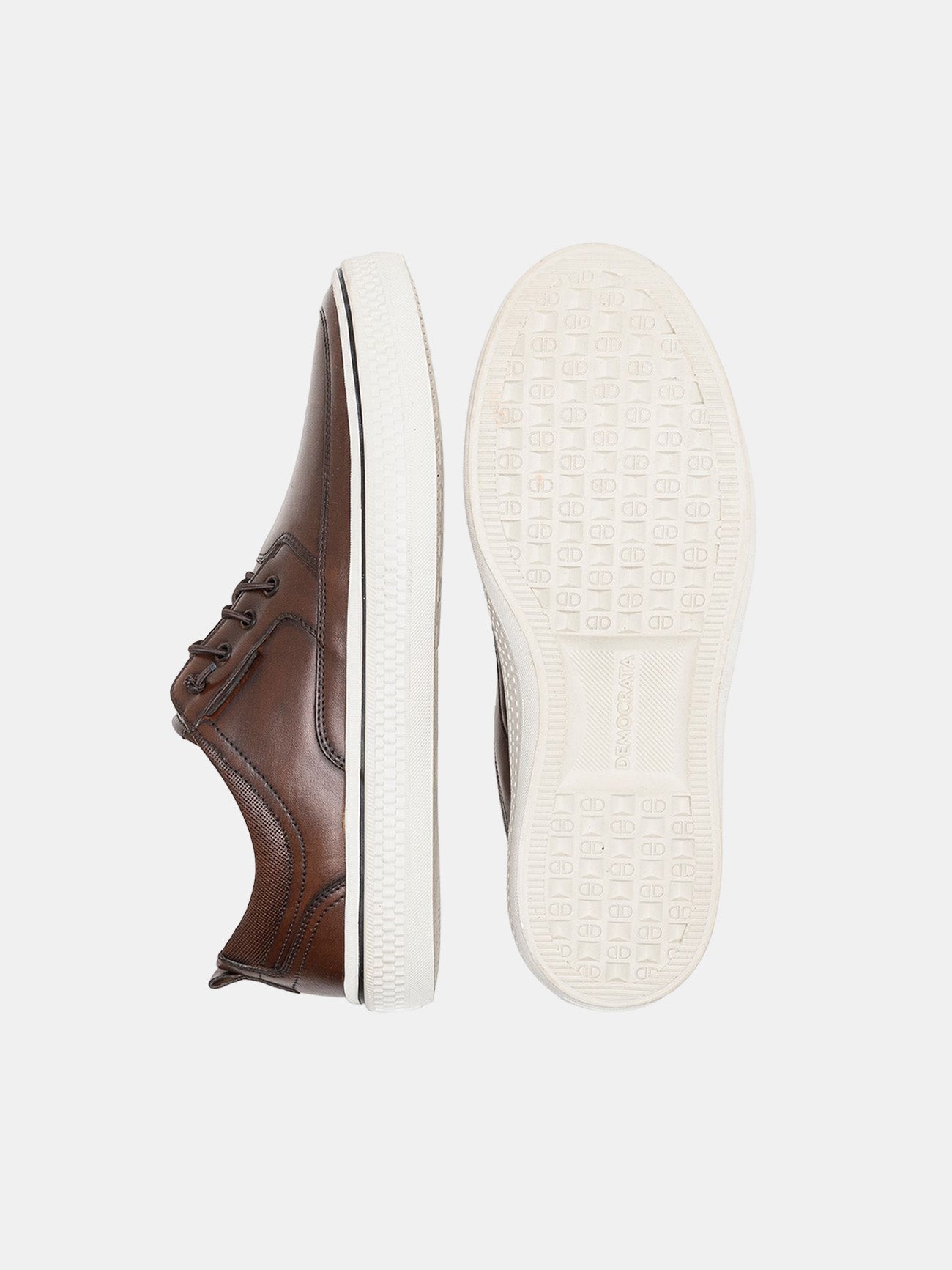 Democrata Men's Fender Denim Leather Sneakers #color_Tan