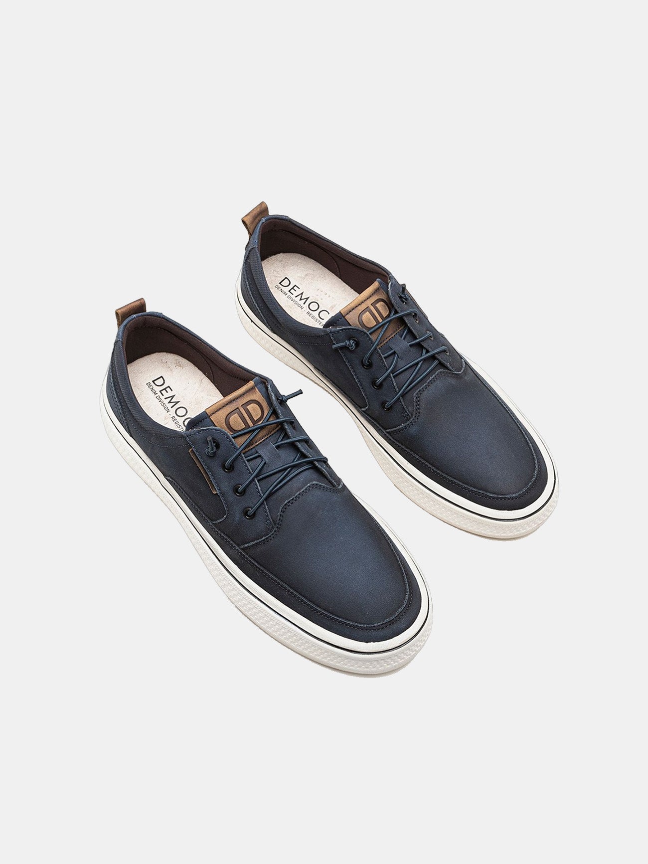 Democrata Men's Fender Denim Leather Sneakers #color_Navy