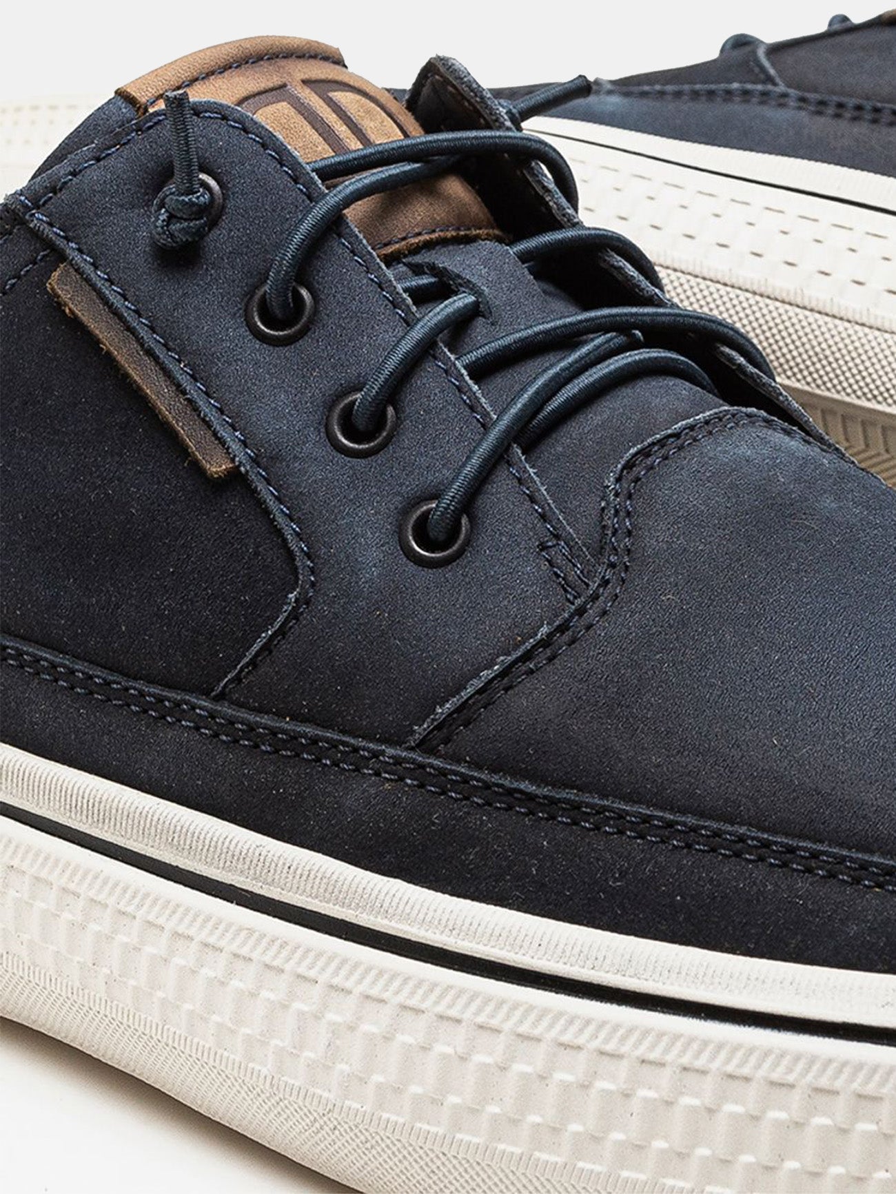 Democrata Men's Fender Denim Leather Sneakers #color_Navy